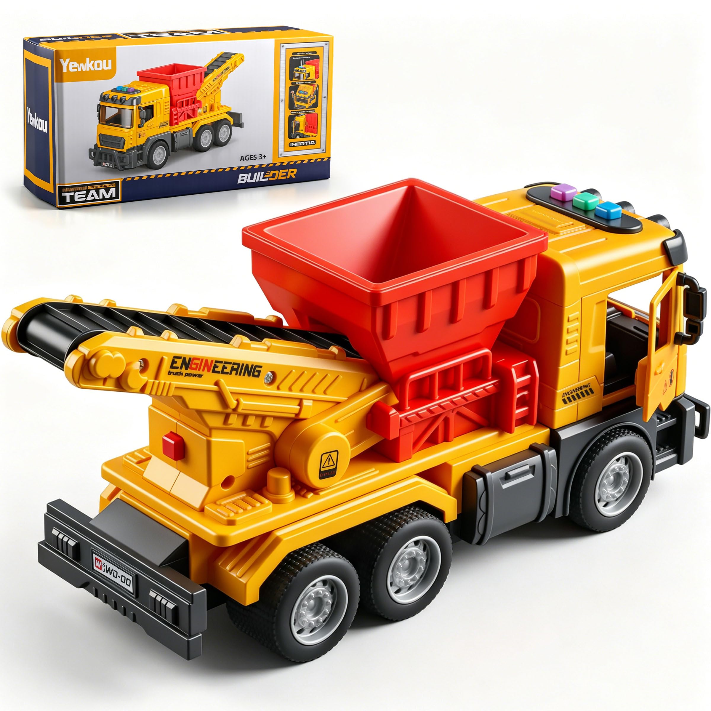 Construction Vehicle Toy, Construction Truck Toy with Light and Sound, Equipped with Craw…