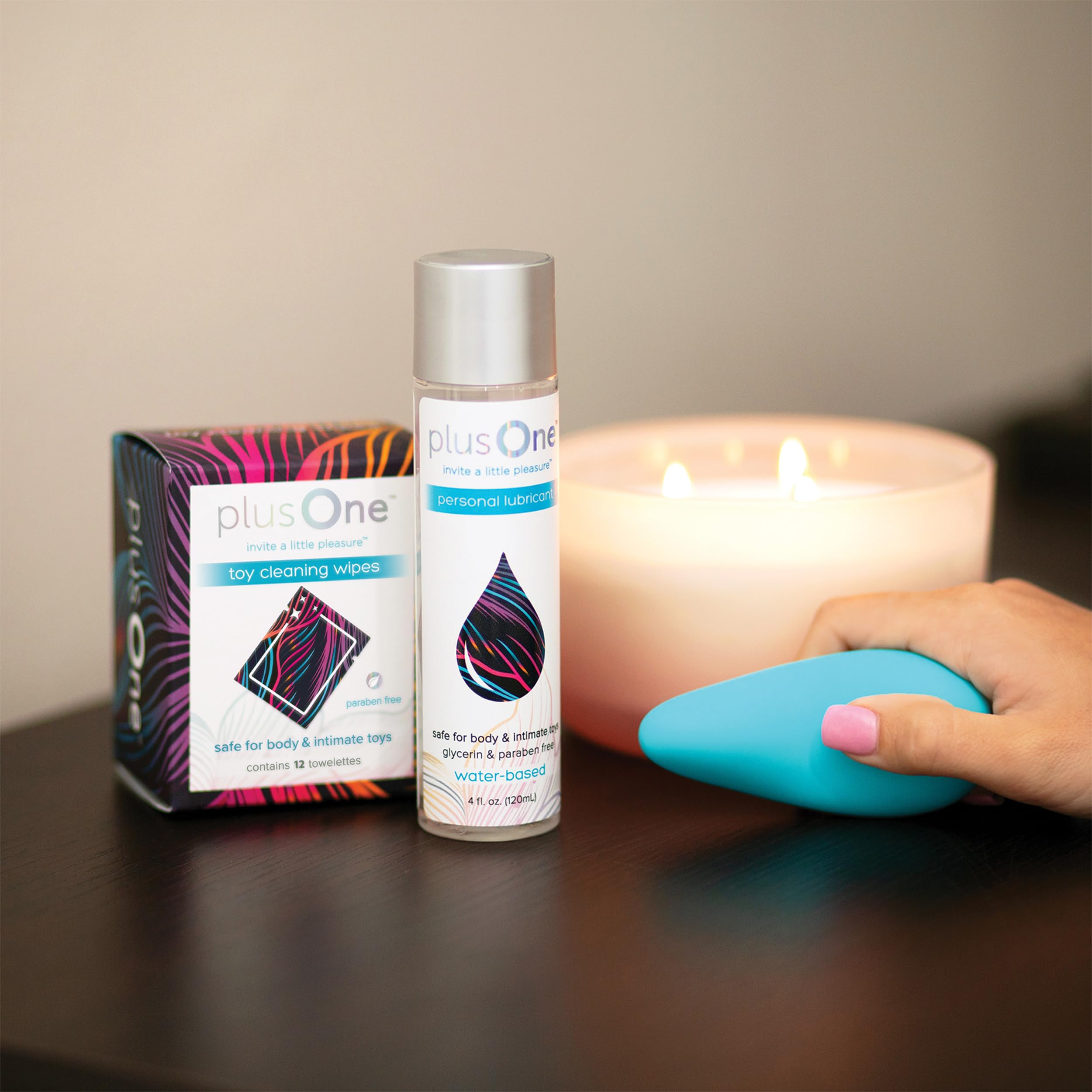 plusOne Mini Massager with Storage Bag, 10 Vibration Settings, Body-Safe Silicone, Rechargeable Battery