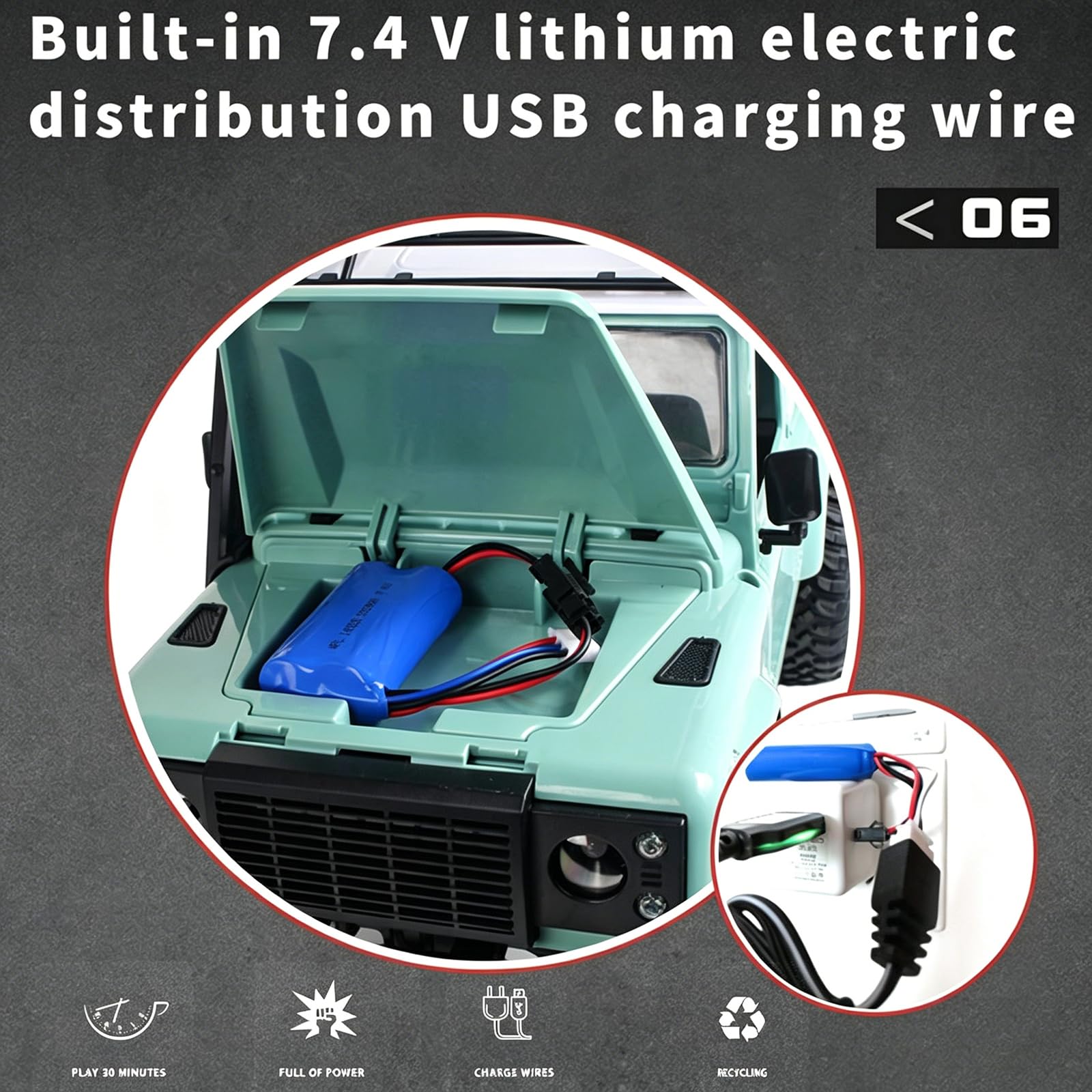 Goolsky MN-D90 Rock RC Crawler 1/12 4WD 2.4G Camion Télécommande à Grande Vitesse de la Voiture de Camion de Route RC a mené la lumière RTR (Bleu)