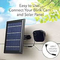 Vista 3 de Panel solar Wasserstein con batería interna - Compatible con Blink Outdoor 3/4 y Blink Outdoor 2K+ (nuevo modelo) (negro) - Cámara no incluida