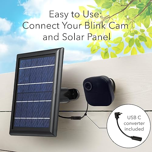Miniatura 3 de Wasserstein Panel solar con batería interna, compatible con Blink Outdoor 34 (negro) (cámara no incluida)