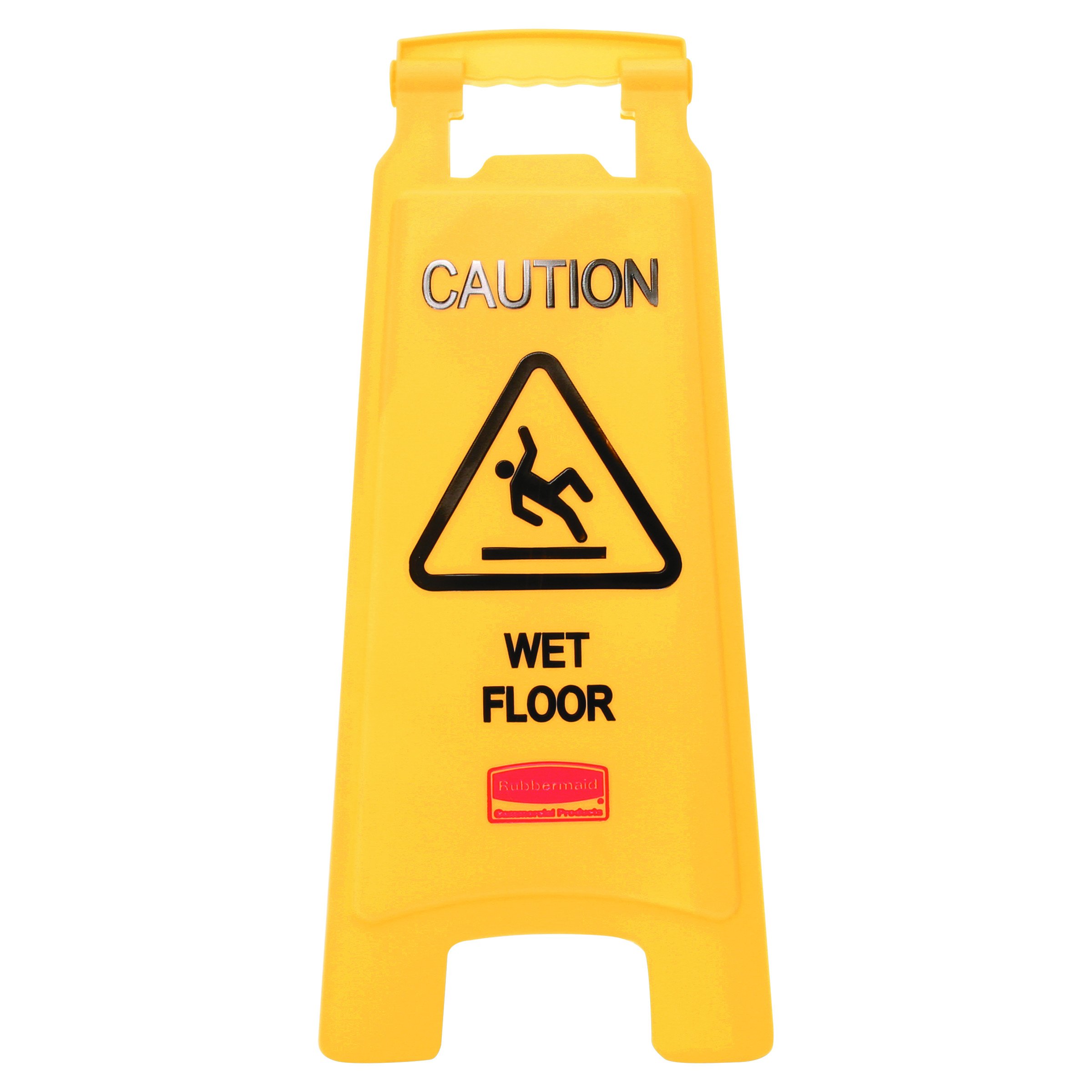 Rubbermaid Commercial Señal de precaución para suelo mojado, 11 x 12 x 25 pulgadas, amarillo brillante, 6 cajas