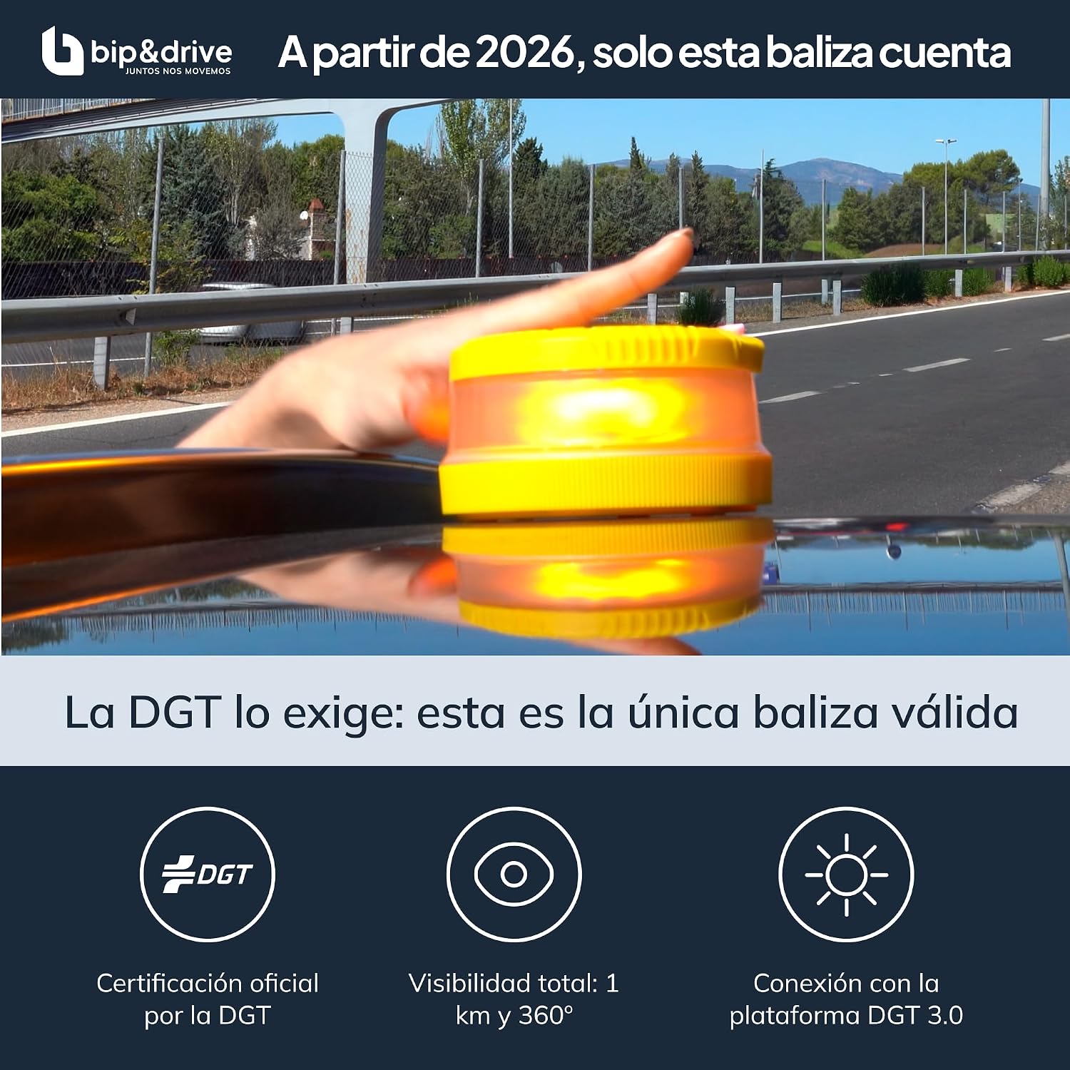 Baliza V16 Homologada DGT con Geolocalización | Luz de Emergencia Coche LED 360° 1km | Con - Analyse des détails et conception