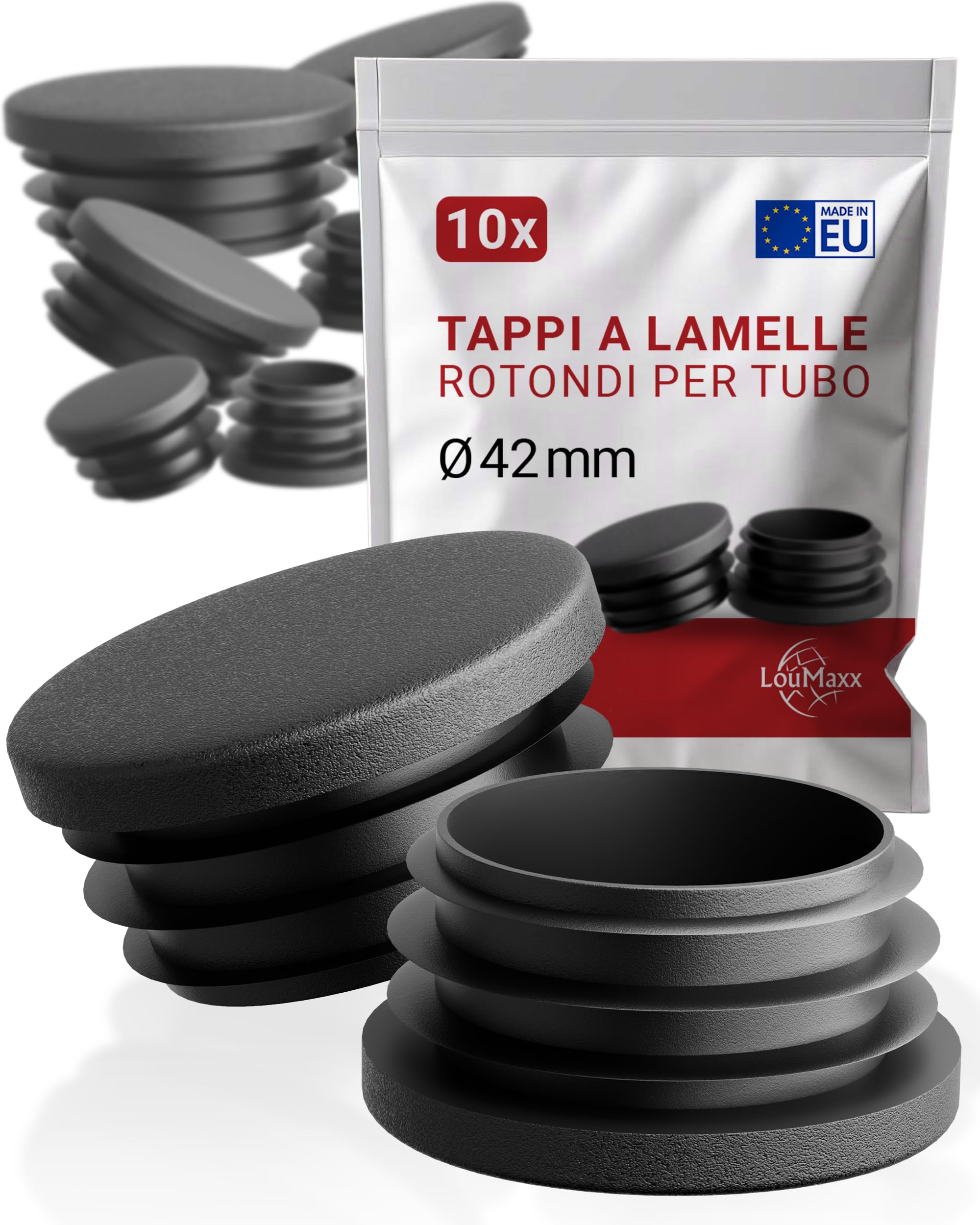 Gleitgut - 4 Tappi Laellari Rotondi Per Tubi, Apia Scelta, Tappi Per Sedie, Diaetro Interno - Foto 9