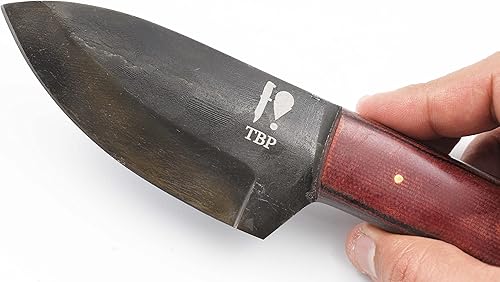 Miniatura 9 de TBP Cuchillo de caza hecho a mano de acero al carbono, equipo táctico perfecto para hombres, ideal para desollar, pescar, acampar, al aire libre,
