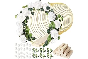 15 Pcs Metal Floral Hoop Centerpiece Set with Stand for Wedding and...