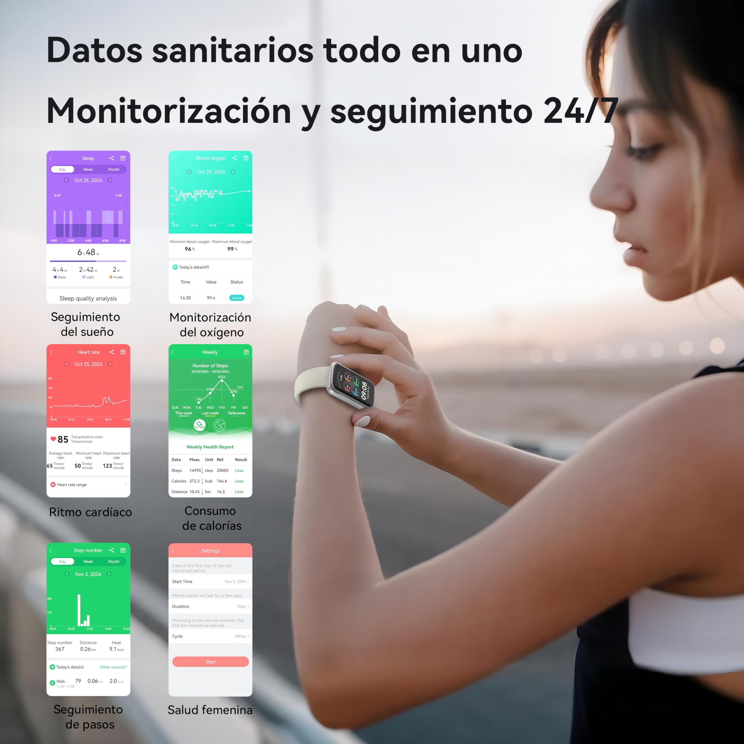 OUKITEL Smartwatch Donna Uomo con 2 Cinturini, Orologio Smartwatch 24+ Modalità Sportive, Fitness Tracker con Sonno/SpO2/24H Cardiofrequenzimetro, Impermeabile IP68 Smart Watch Bianco per Android iOS