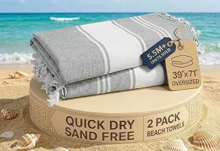 Lane Linen Alloy Oversized Beach Towels 2-Pack 39x71 Quick Dry Sand-Resistant Lightweight for Adults