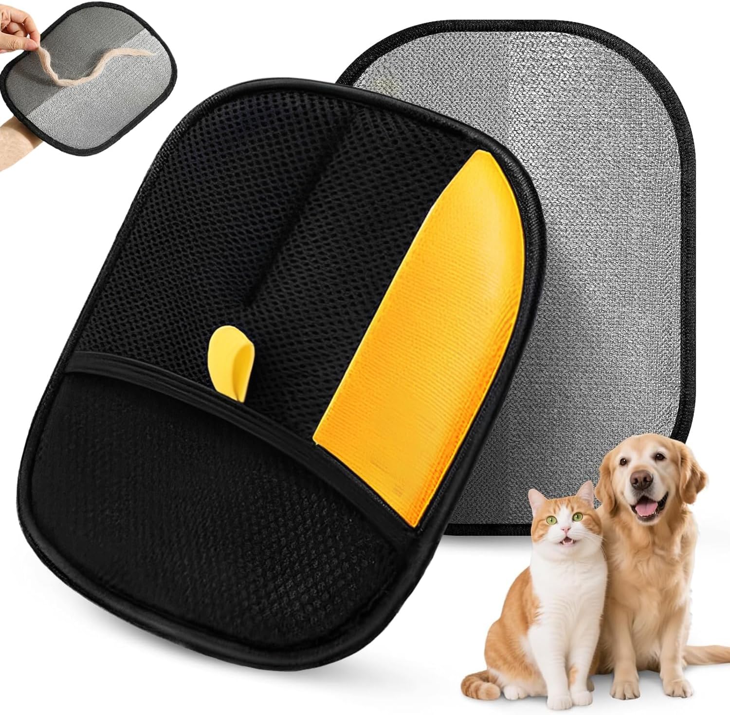 Pet Hair Removal Glove for Cats & Dogs, Newly Upgraded Reusable Electrostatic Dog Hair Gloves, Pet Hair Remover Tool for Couch, Carpet, Clothing and Bedding