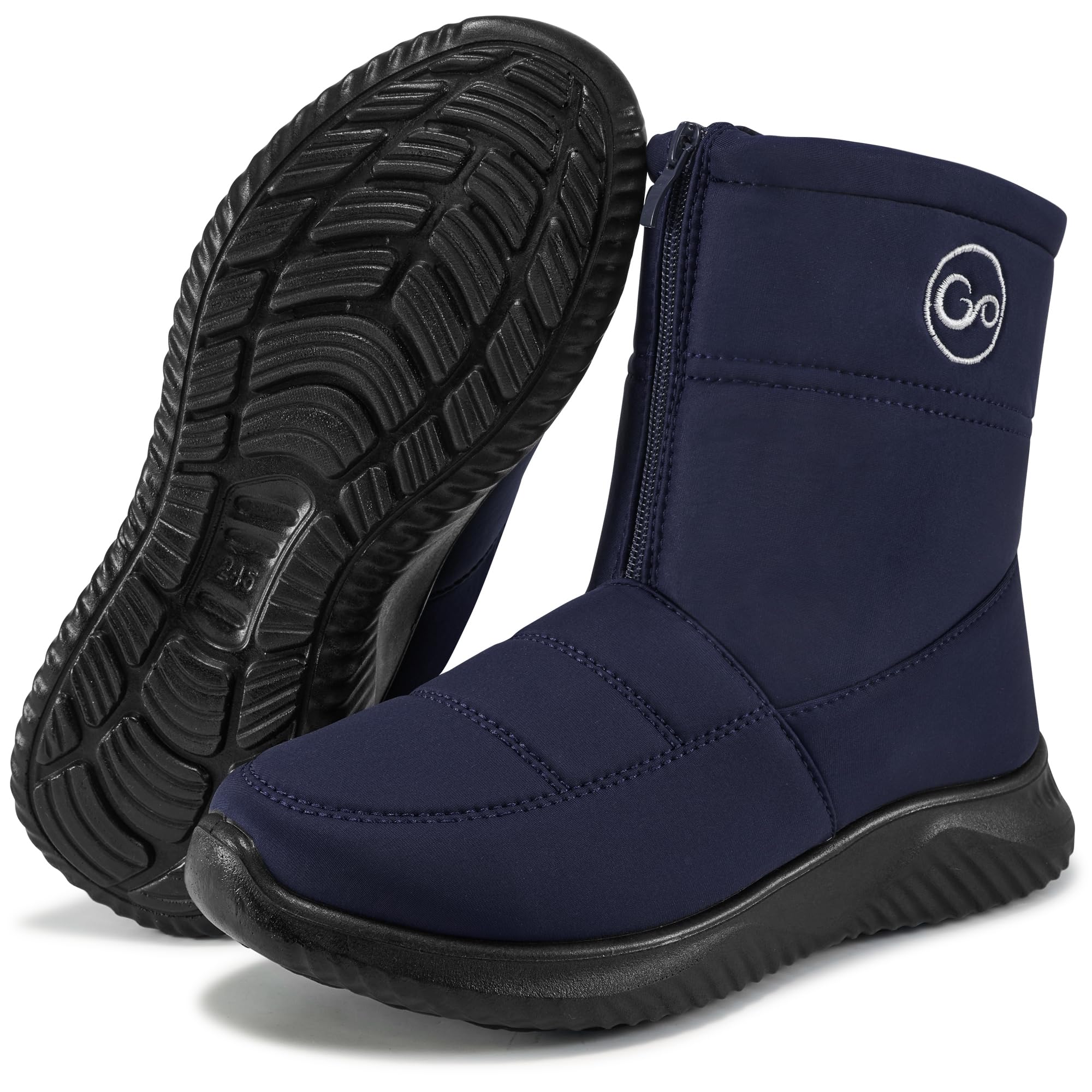 Ecetana Womens Snow Boots for Winter: Ankle Waterproof Booties with Fur Lined Warm Comfortable Shoes Anti Slip Outdoor Zipper Boots