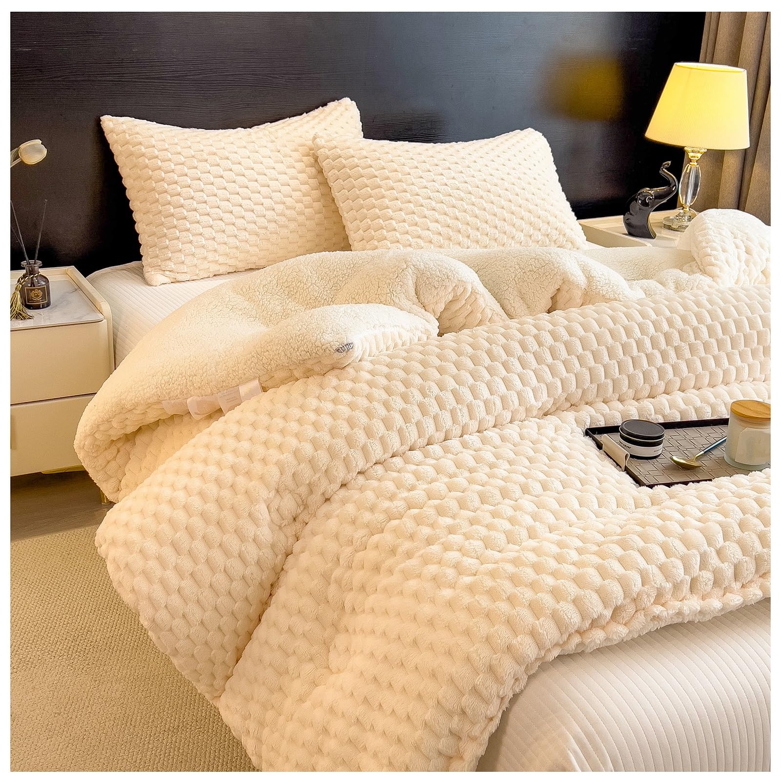RDIAYDN Warmth Thicker Quilt Comforter, Soft Thick Warm Blanket, Fluffy Plush Comforter Blanket Quilt, Warm Lambswool Quilt Core, Warm Double-Sided Velvet Quilt(D,200x230cm/5.7kg)
