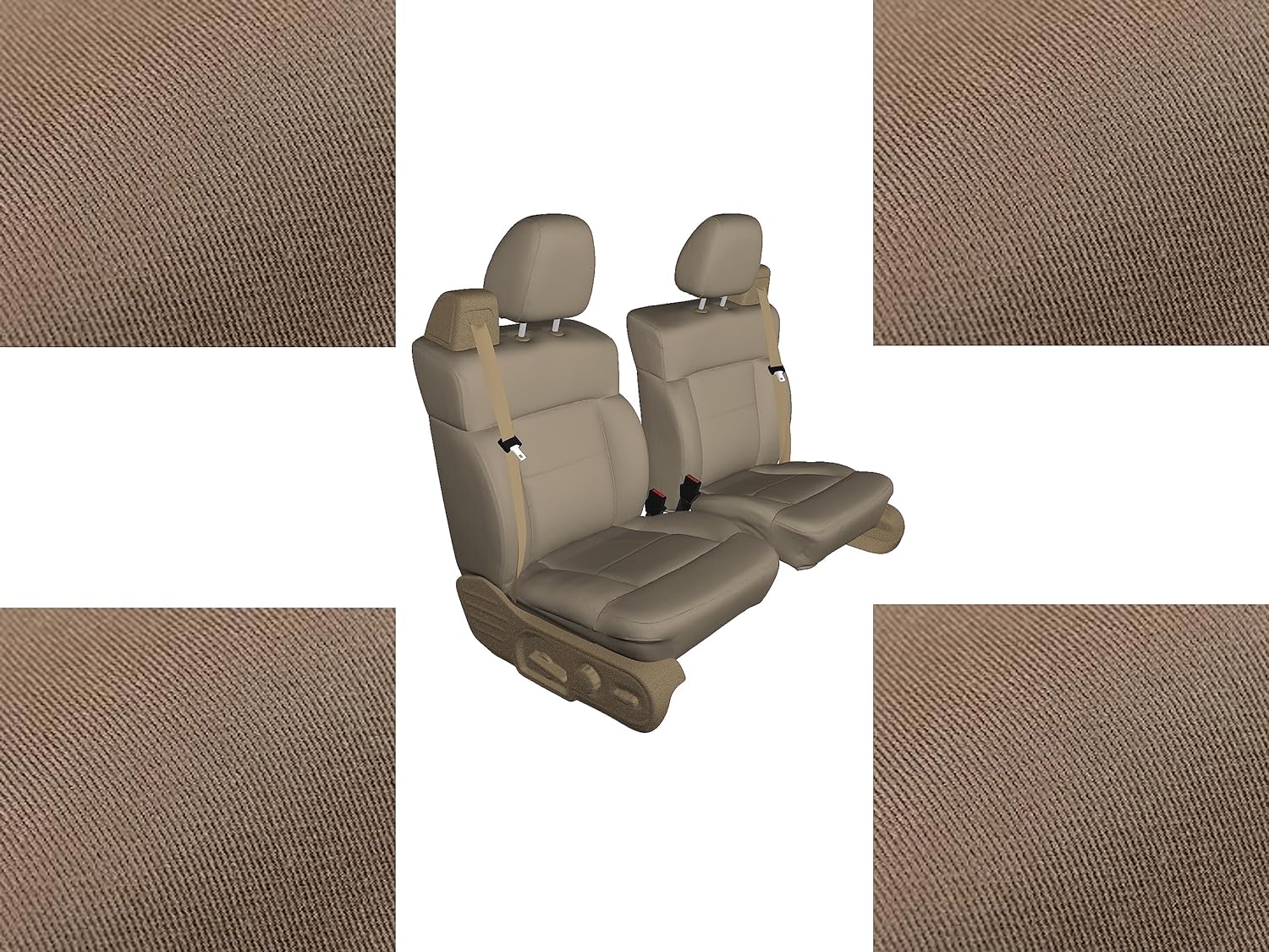 Durafit Seat Covers C991-X4 Exact Fit for 1999-2002 Chevy Silverado, Suburban, Tahoe, GMC Sierra,Yukon Front Buckets Seats Made in Water-Resistant Taupe Twill