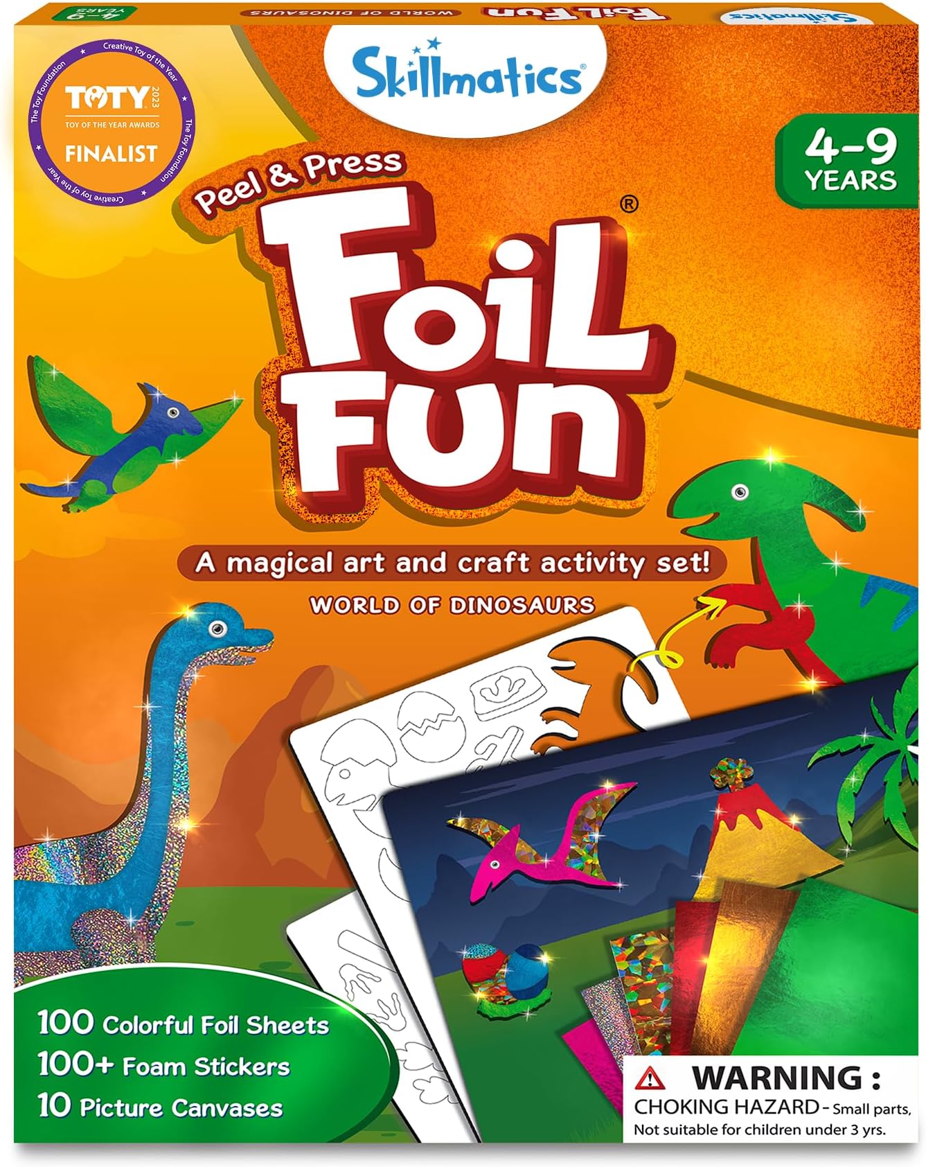 Skillmatics Foil Fun – Dinosaurs, Mess-Free Art & Craft Kit for Kids