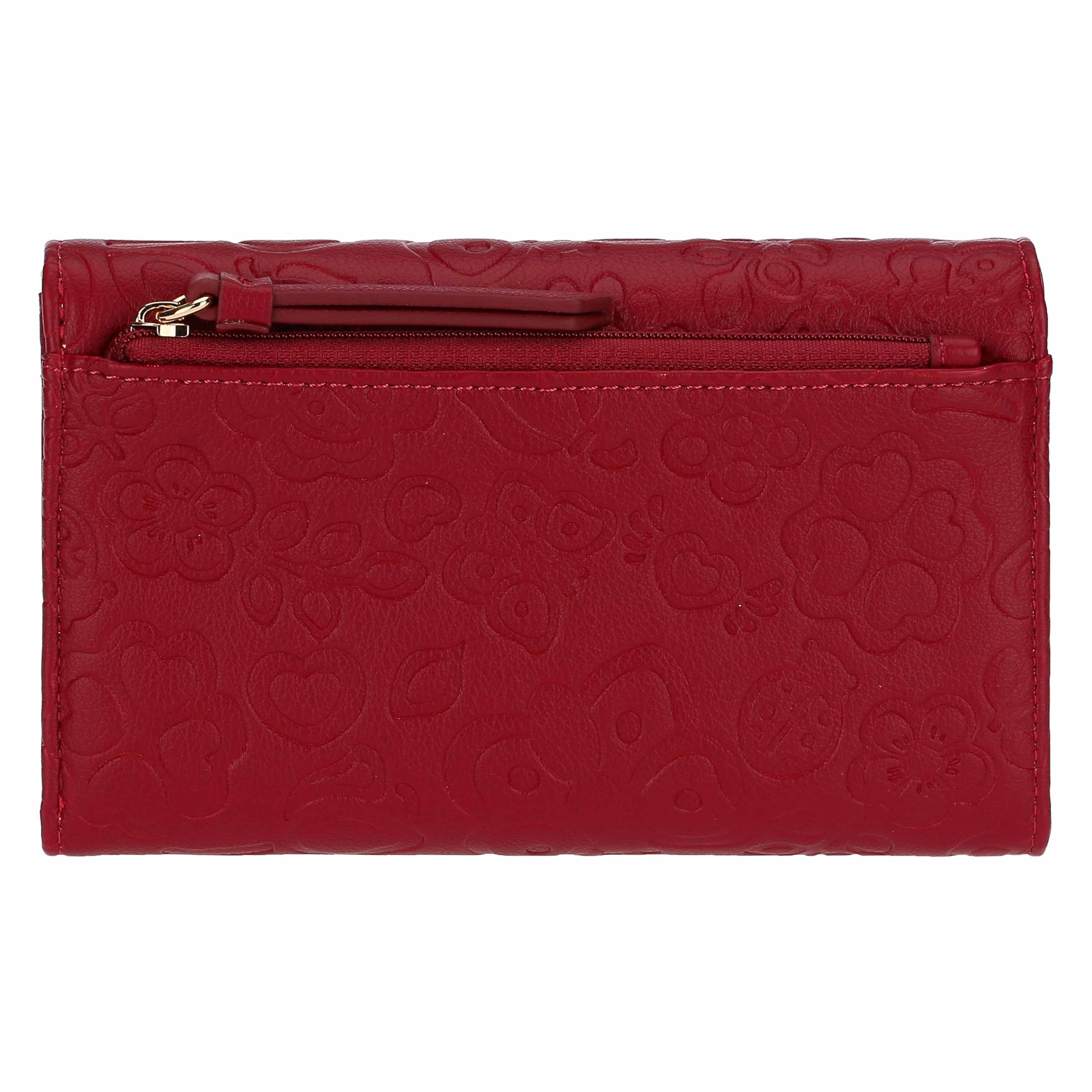 THUN - Portafogli con chiusura bottone in ecopelle bordeaux, 16x10,5 cm, collezione Sempre con me