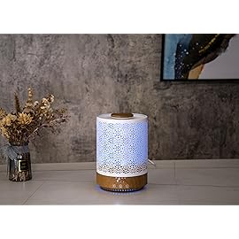 BlueHills 2500 ML Humidifier with Essential Oil Diffuser Combo Aroma Home Dcor Design for Large Bed Bath Kids Baby Living Rooms Big Capacity LED Lights Scent Ultrasonic Cool Mist Wood Grain F006