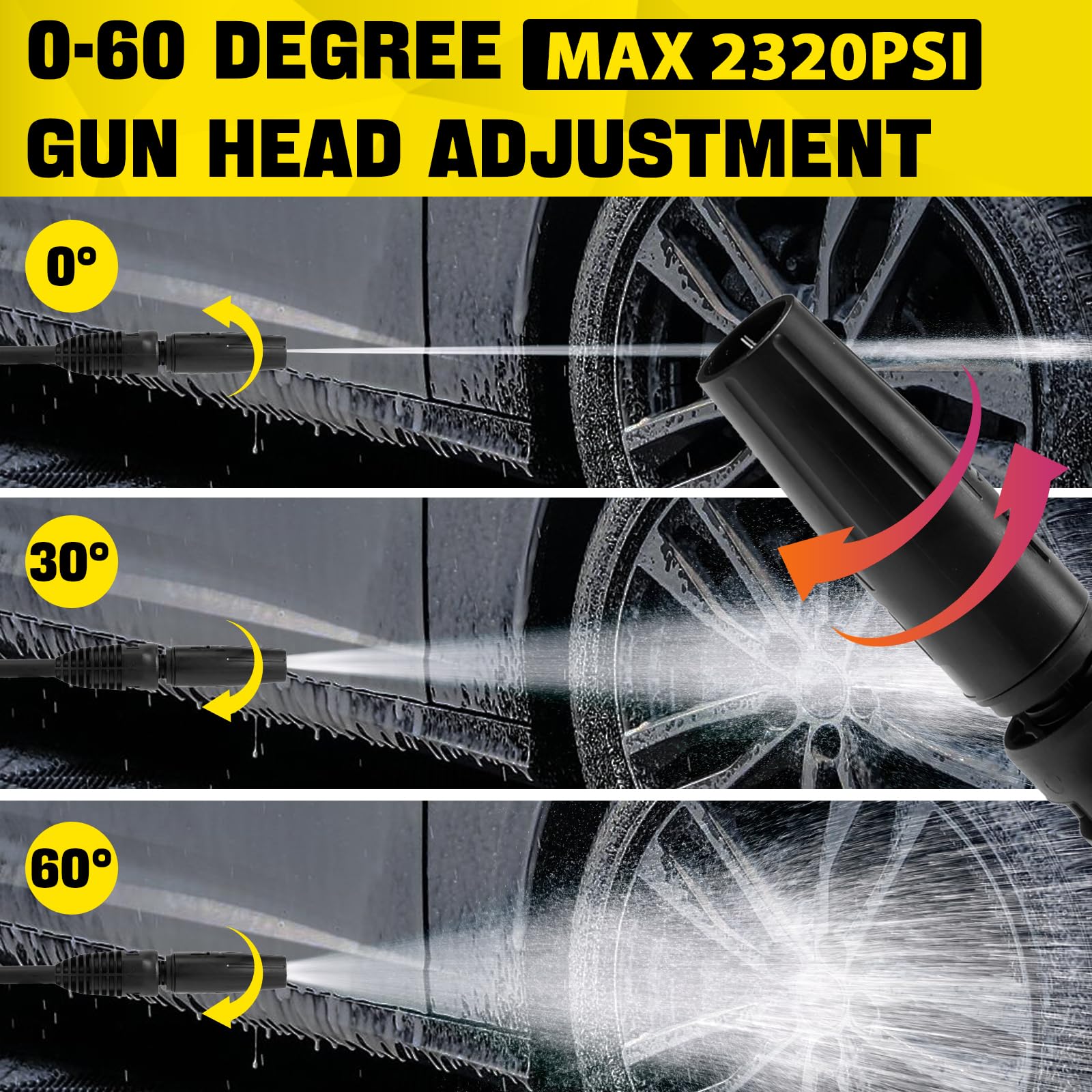2 Pièces Lance Télescopique pour Nettoyeur Haute Pression - Extension Compatible avec Karcher K2-K7 - Buse Réglable, Pièce de Rechange pour Pistolet de Lavage