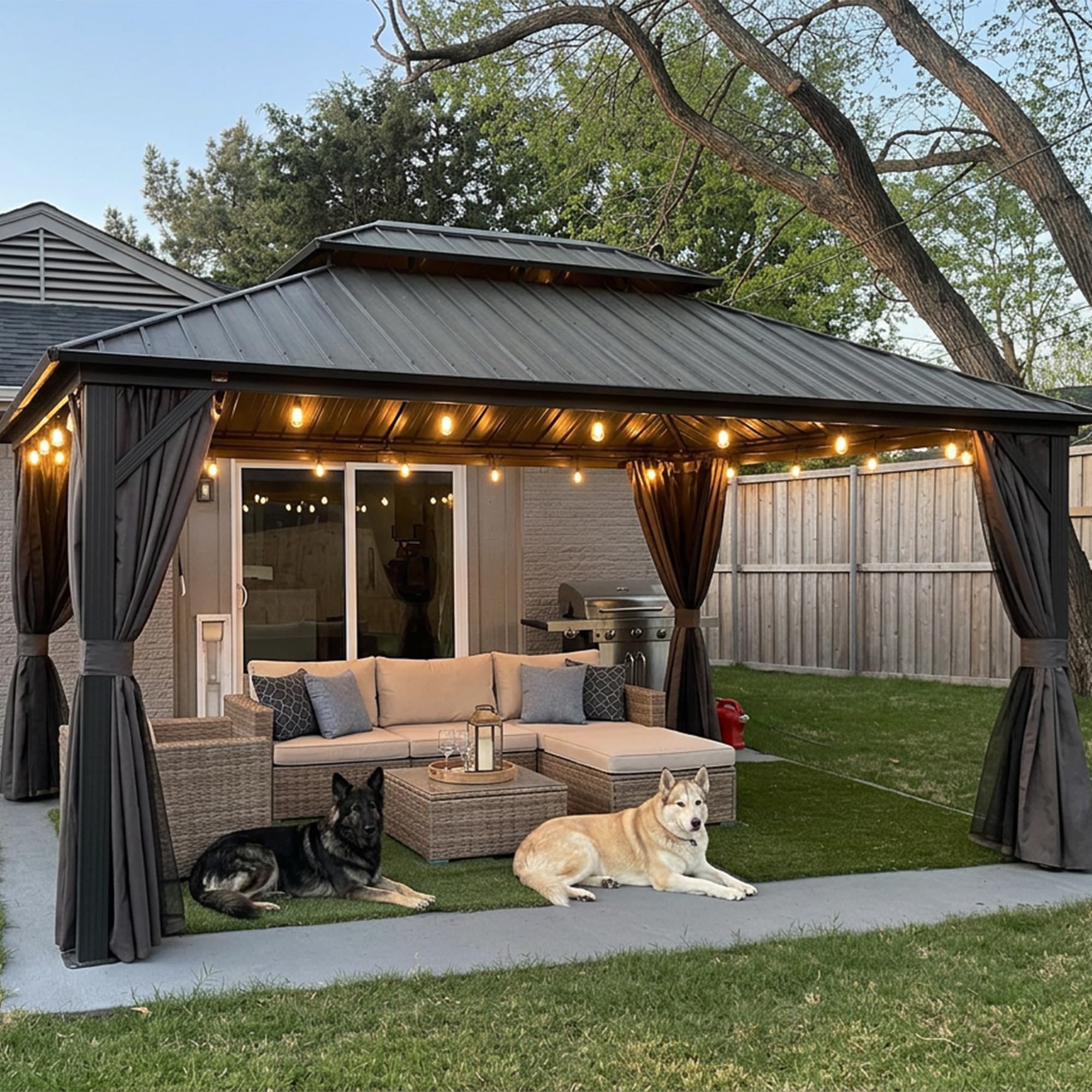 Amazon.com : PURPLE LEAF 12'x16' Hardtop Gazebo with Lights