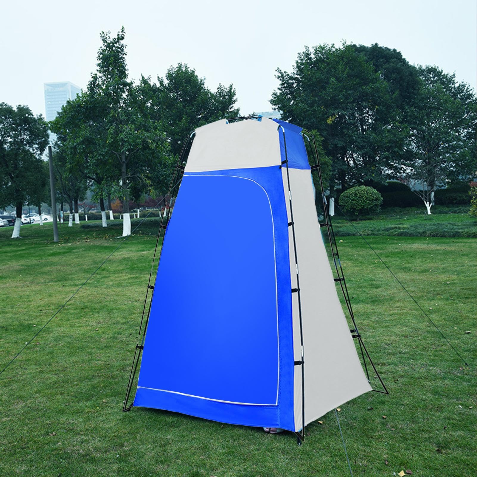 Tenda da Esterno per Fasciatoio Tenda da Doccia Pop-up Spogliatoio Portatile Riparo da Bagno Spiaggia da Campeggio Poliestere Leggero 190T (blu grigio)