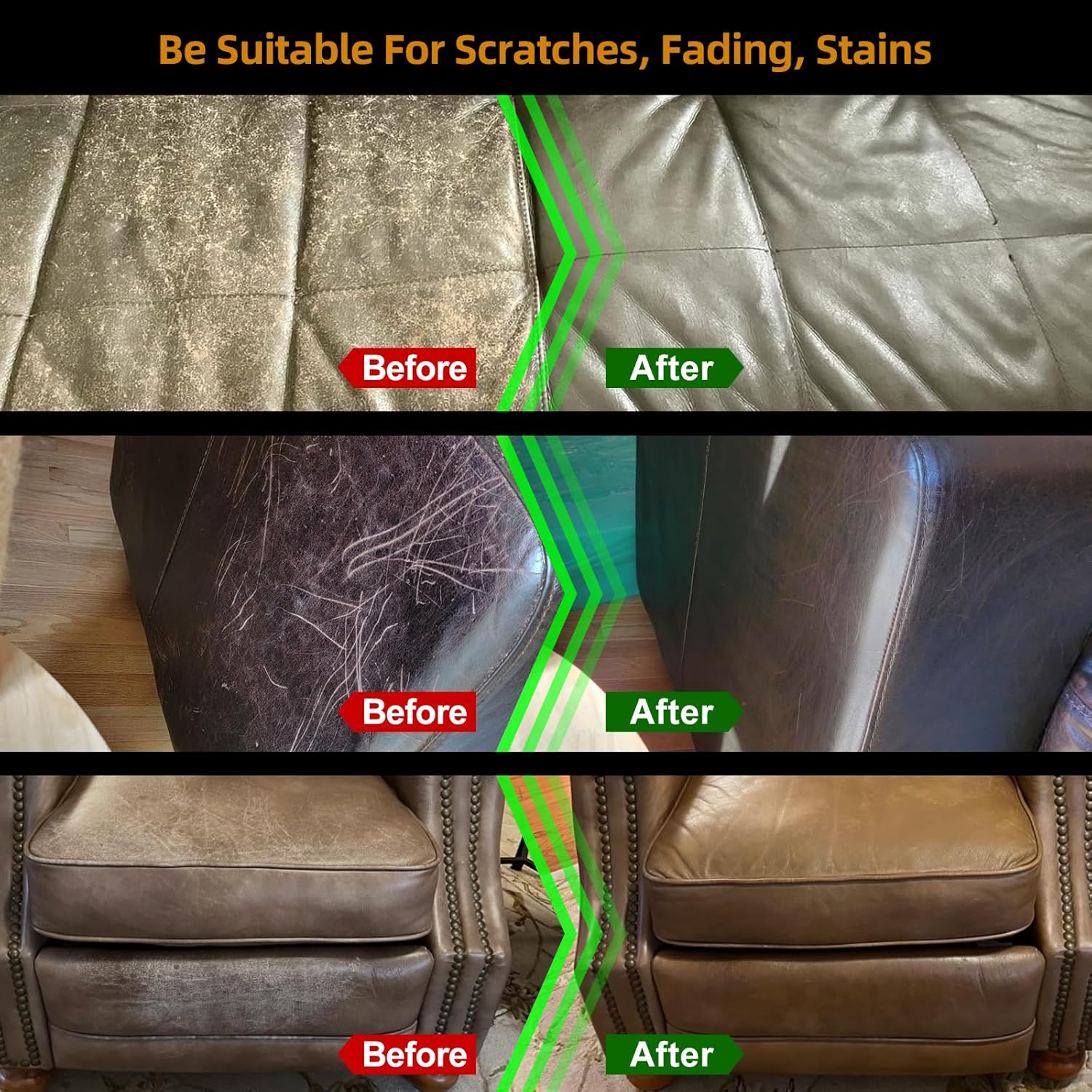 Leather Recoloring Balm, Leather Color Restorer, Leather Restorer for Couches, Leather Scratch Remover, Leather Scratch Repair, Leather Repair Kit for Furniture, Leather Dye (Navy Blue) - Image 3