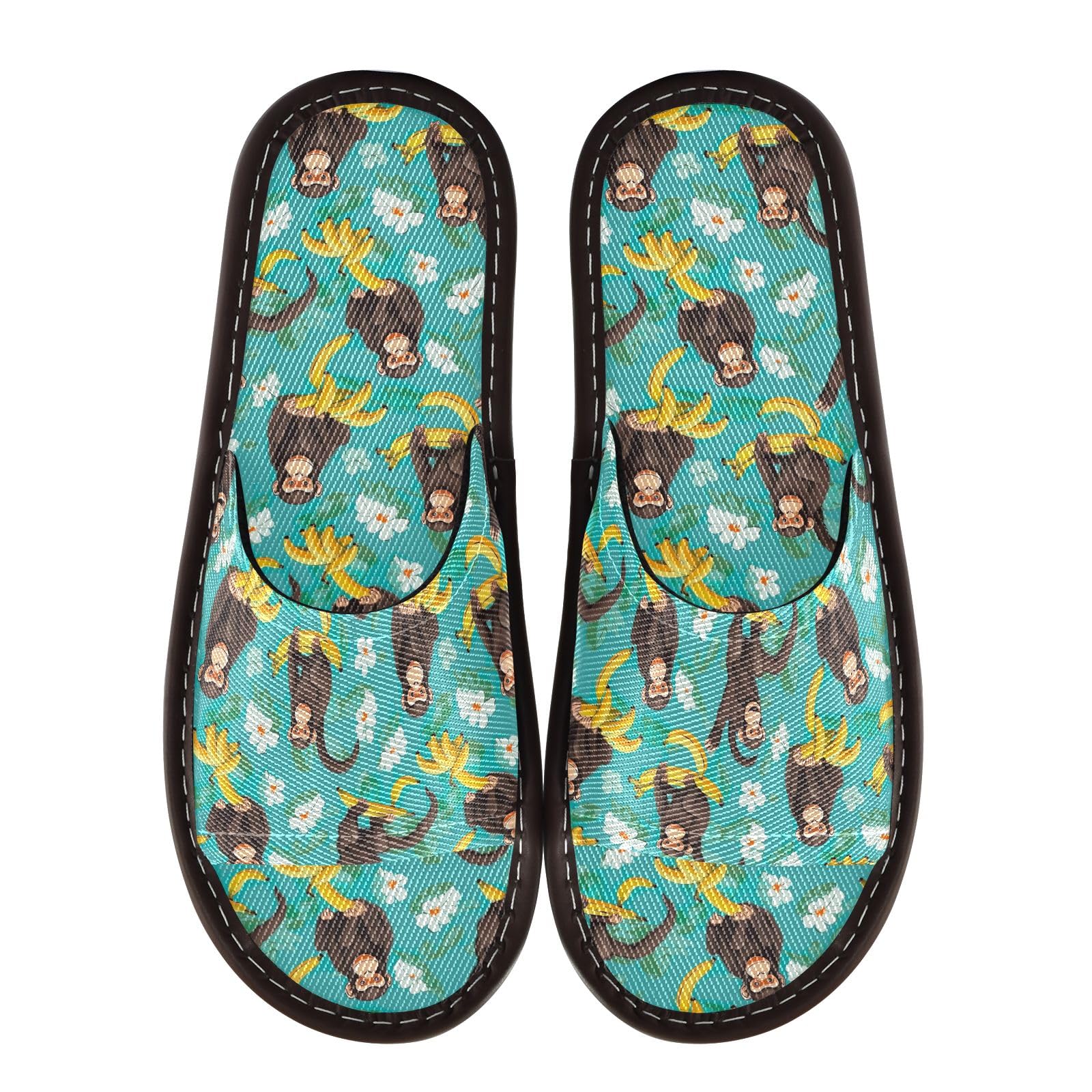 CHIFIGNO Bathroom Spa Shoes for Guests, Comfortable Open-toe House Shoes with Anti-skid Sole Size 5.5-6