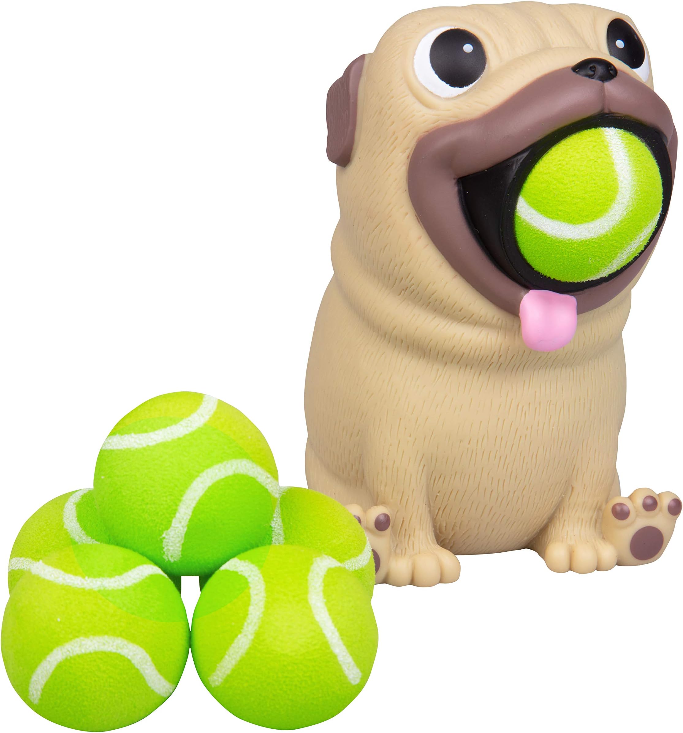 Hog Wild Pug Ball Popper Toy - Holiday Stocking Stuffer Includes 4 Soft Foam Balls - Squeeze to Pop Air Powered Balls Up to 20 Feet - for Indoor/Outdoor Play - Gift for Kids, Girls, Boys