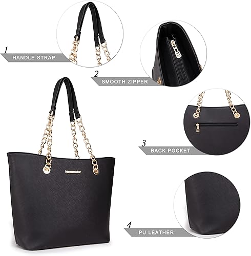 Miniatura 7 de Montana West Bolsos de mano para mujer con cadena de hombro de cuero vegano bolso de mano con asa superior
