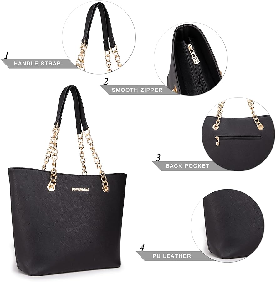 Borsa Tote Trapuntata Montana West In Pelle Vegana, Con Tracolla E Tasche, Colore Earthen - 2