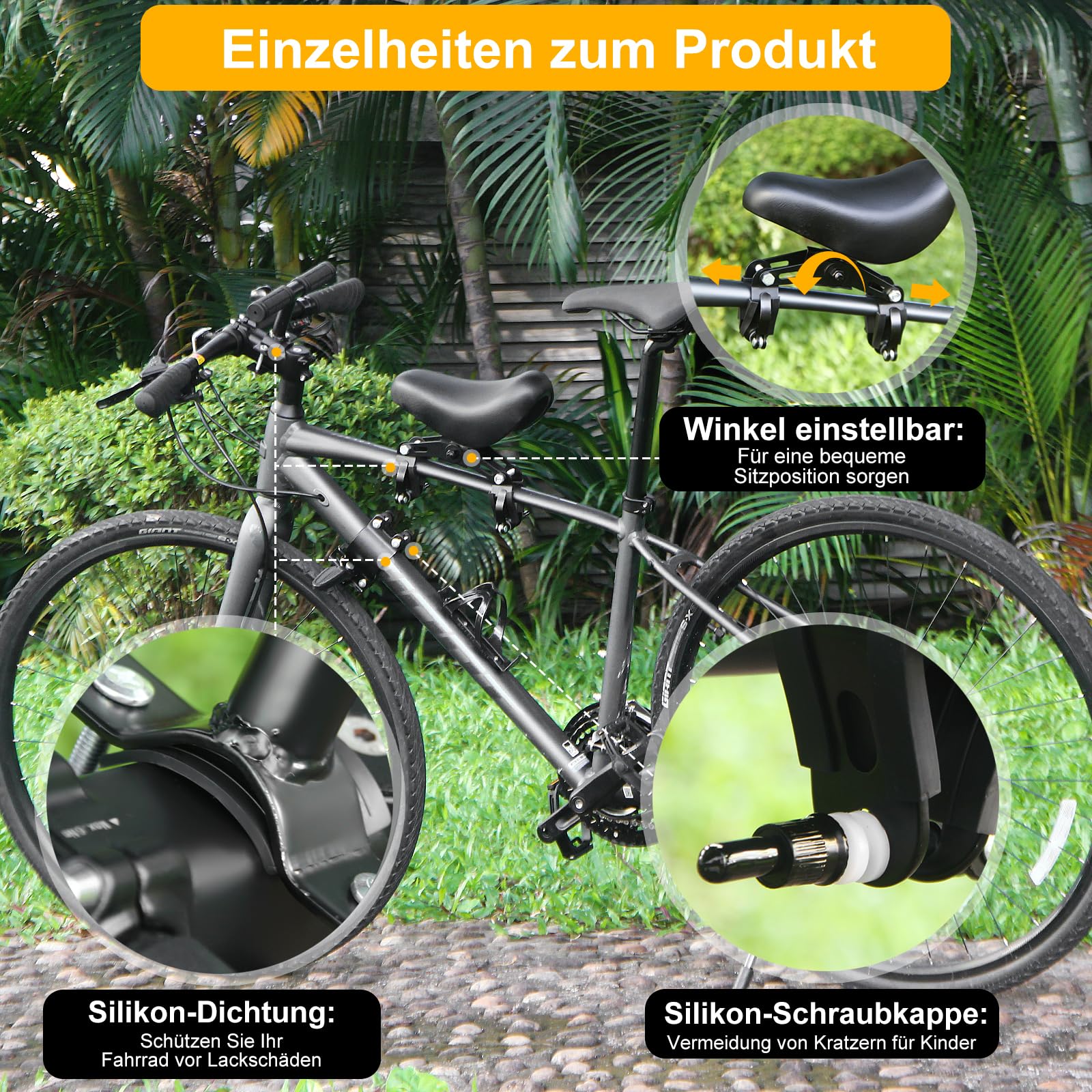 Siège enfant avant pour vélo de montagne - Siège de vélo avant - Siège de vélo pour enfant - Siège avant pour enfant