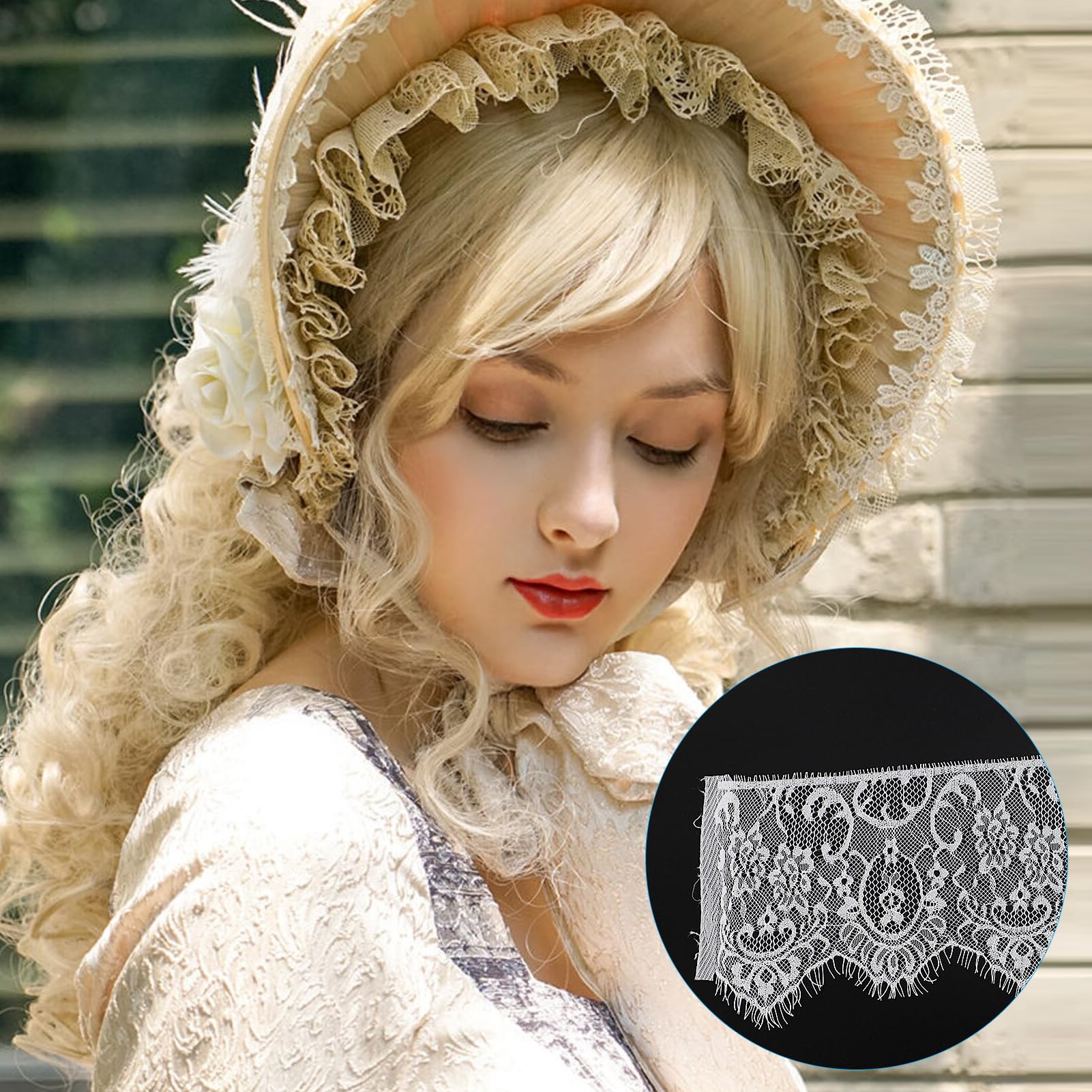 GORGECRAFT 18M*13mm 6 Colori Nastro Elastico In Pizzo Ampio Nastro Elasticizzato Rifinitura Bordo Lingerie Motivo Floreale Fettuccia All'Uncinetto per Artigianato di Cucito Fai Da Te Indumenti
