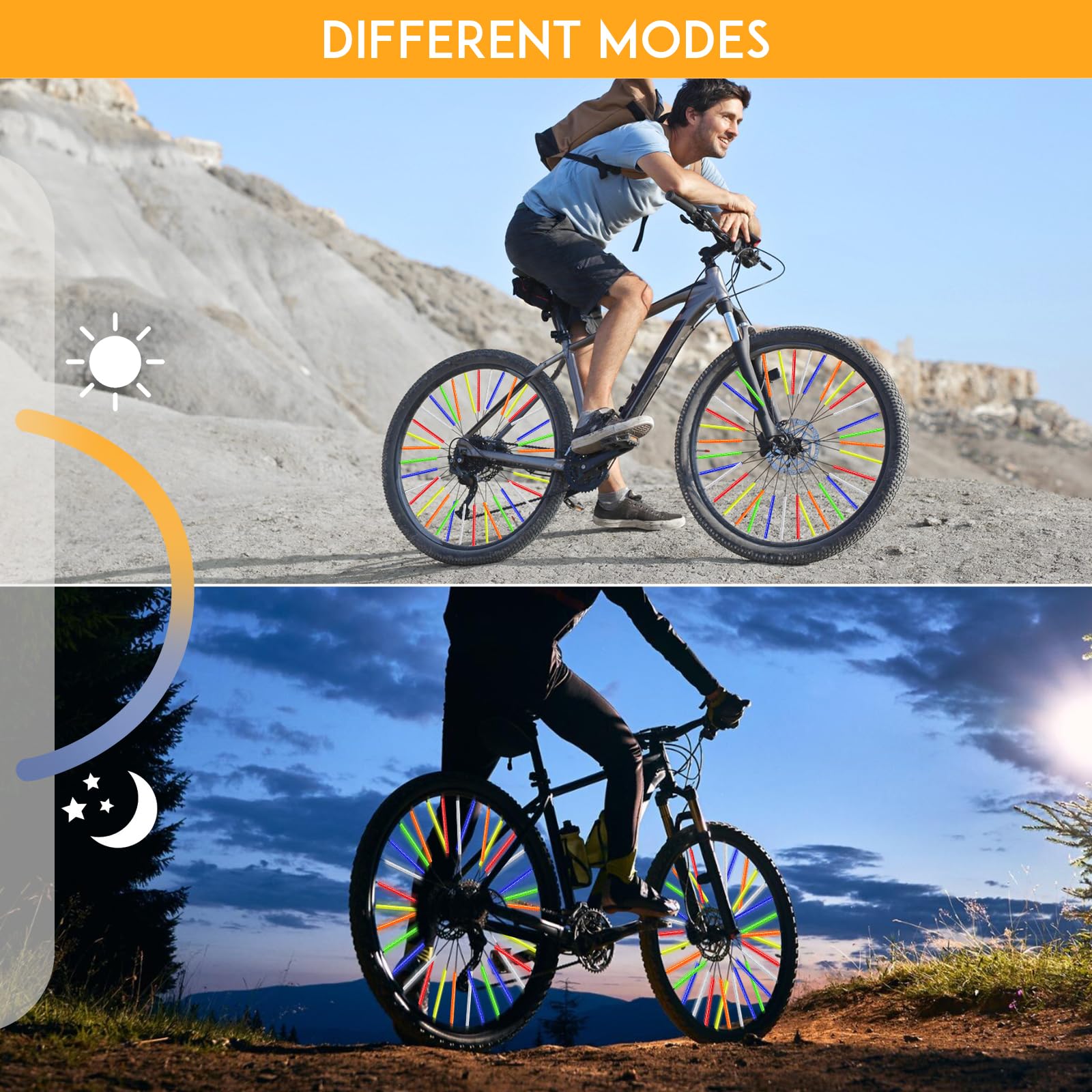 Catadioptre Vélo Réflecteurs De Rayons, PSLER 72 Pièces Couvre Rayon Vélo Réfléchissant Parlé