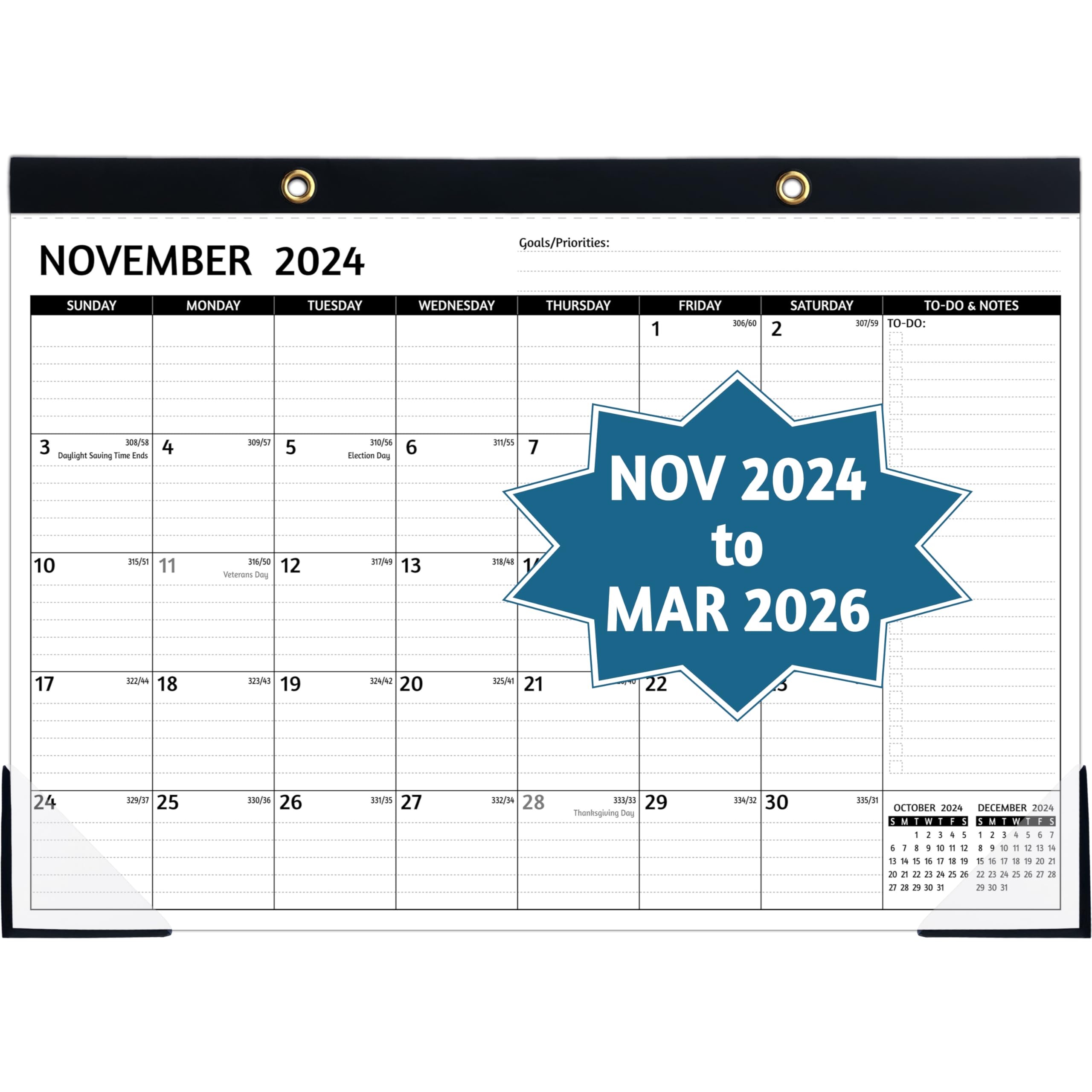 Desk Calendar 20242026 Nov 2024 MAR 2026, 17 Monthly