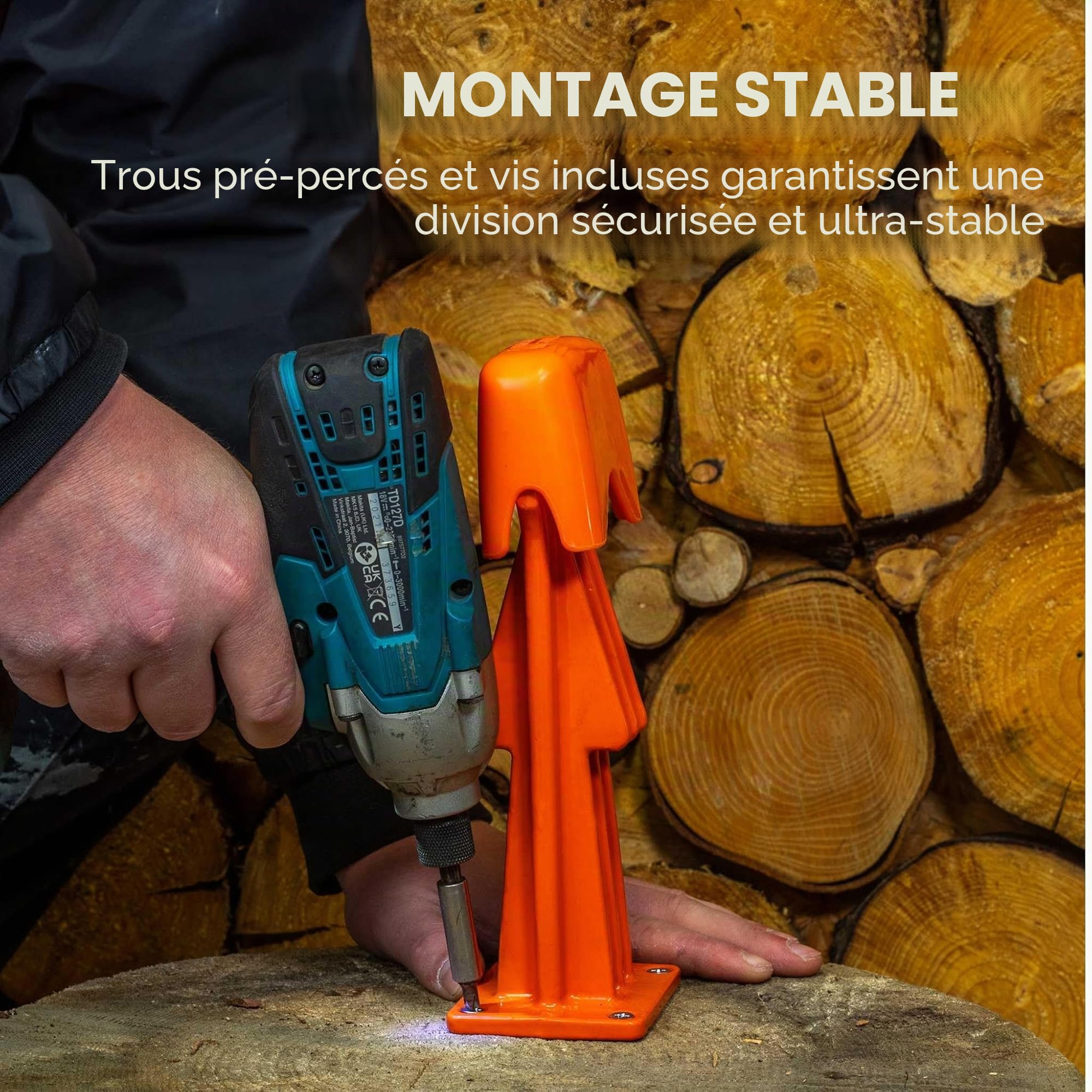 FM9LS Fendeur manuel de bûches de 22,9 cm monté sur la base – Fendeur de bois de chauffage et de petit bois – Léger, portable et sûr pour fendre le bois efficace et précis – Aucune alimentation