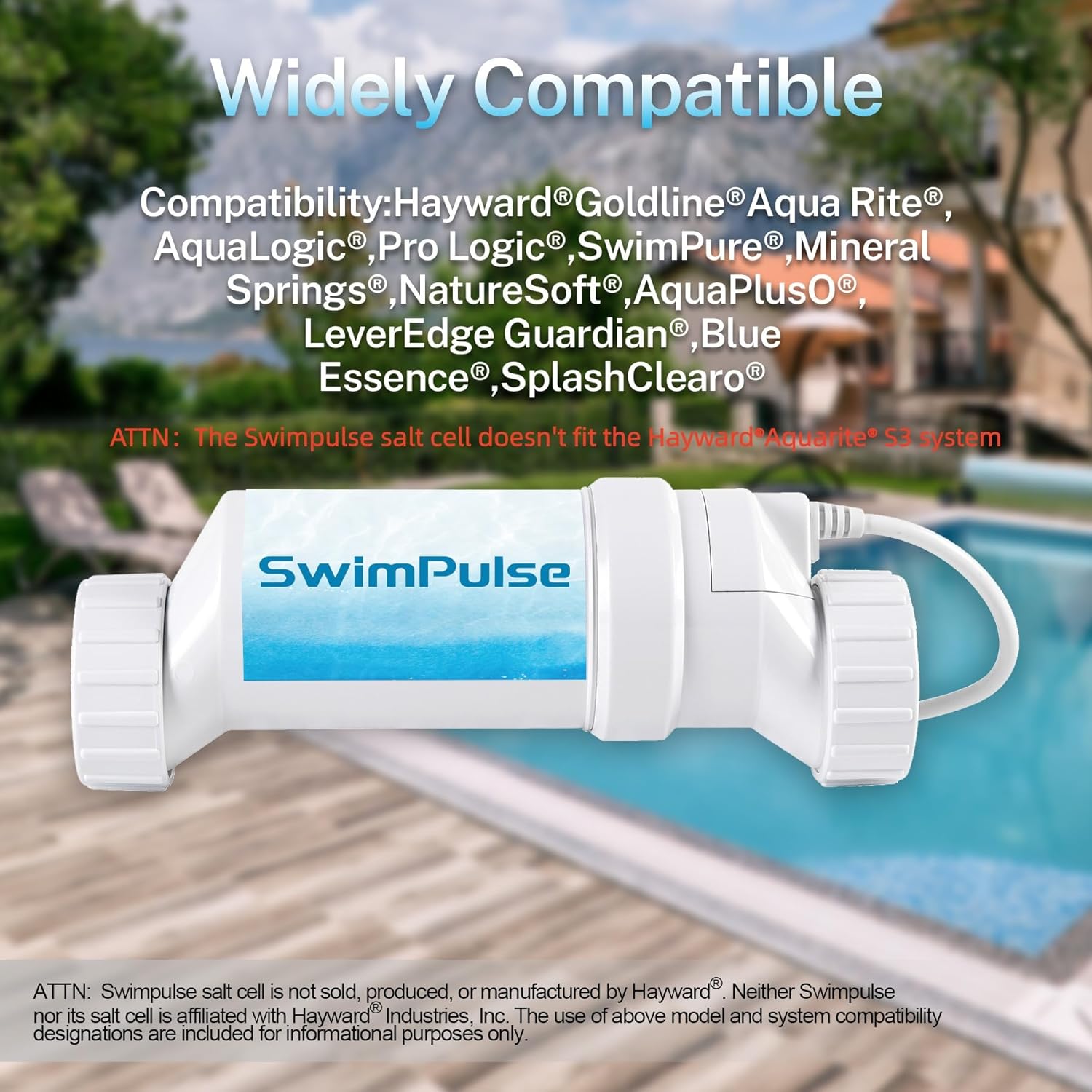 Salt Cell - up to 40,000 Gallons Swimming Pool Chlornie Generator,Salt Cell for Pool,Chlorination Pool Salt Cell Fits for Hayward W3T-CELL-15 BL1T15H