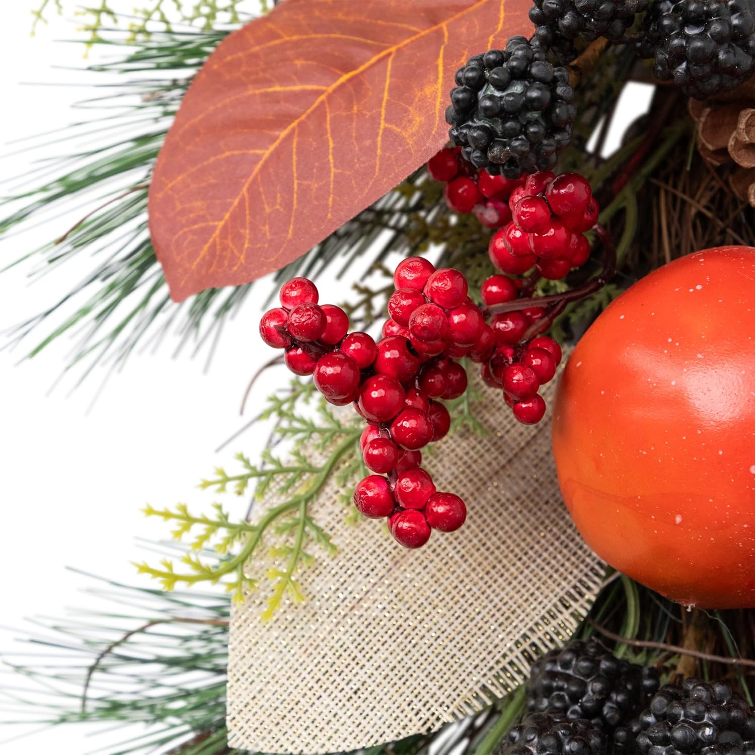 Mixed Berry and Pomegranate Artificial Fall Harvest Teardrop Swag - 30"