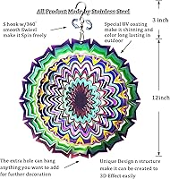 Vista 27 de FONMY - Molinillo de viento con forma de mandala y con bola de cristal en 3D, de acero inoxidable, atrapasol, ideal como regalo de Navidad