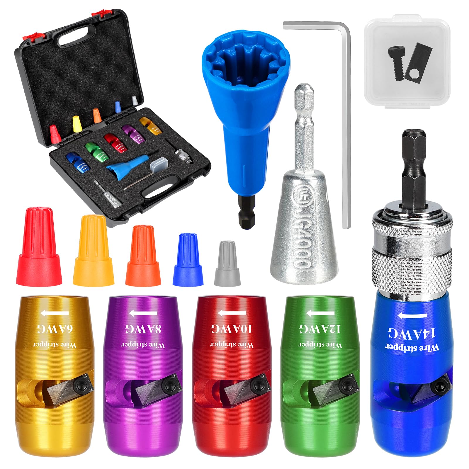 Amazon | ドリル用ワイヤーストリッパー、AMG 14-12-10-8-6ゲージ電線