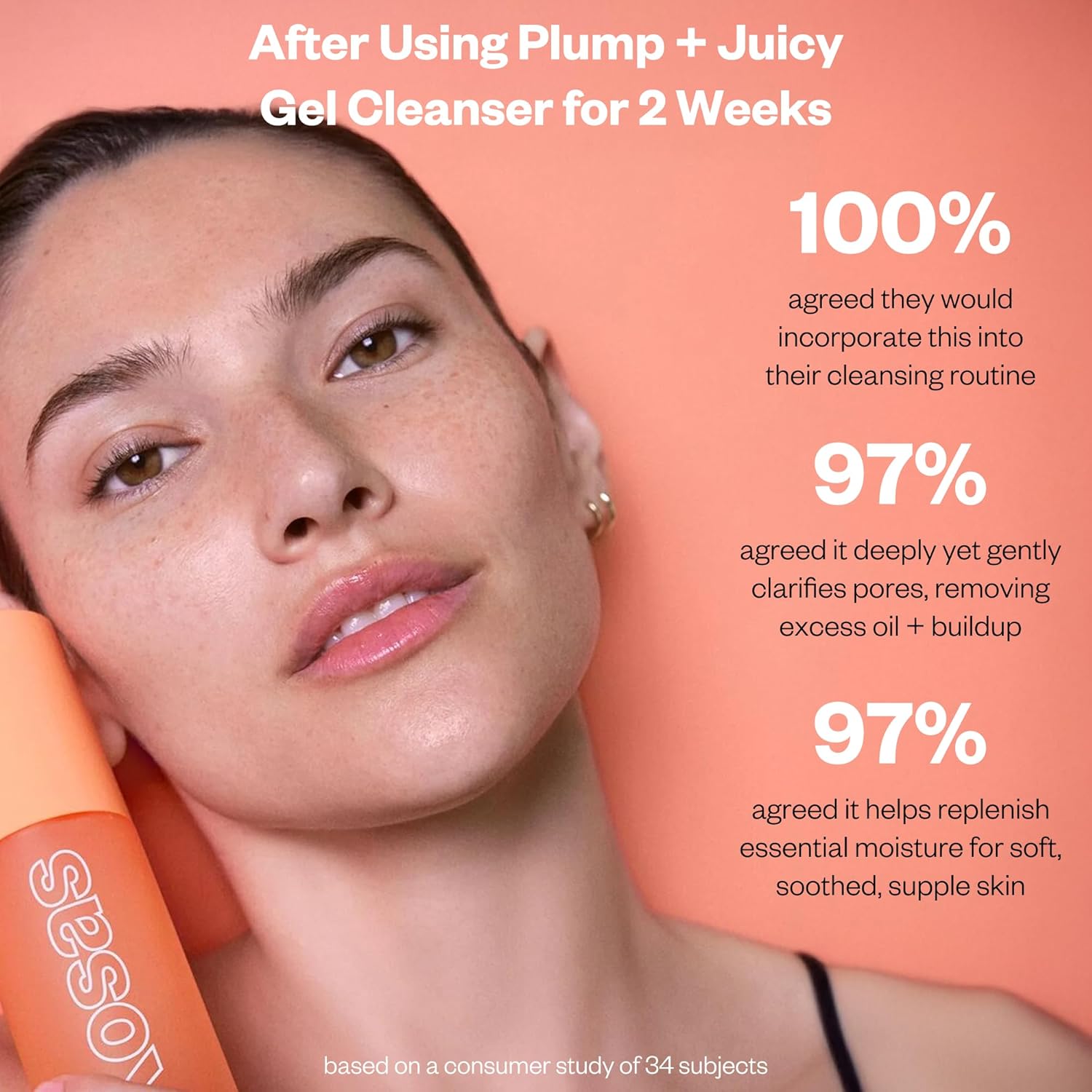 Kosas Plump + Juicy Comfy Clean Gel Cleanser –Hydrating Face Wash for All Skin Types, Deep Clean & Moisturize, Soap & Sulfate Free, with Hyaluronic Acid, Panthenol & Beta Glucan - Image 4