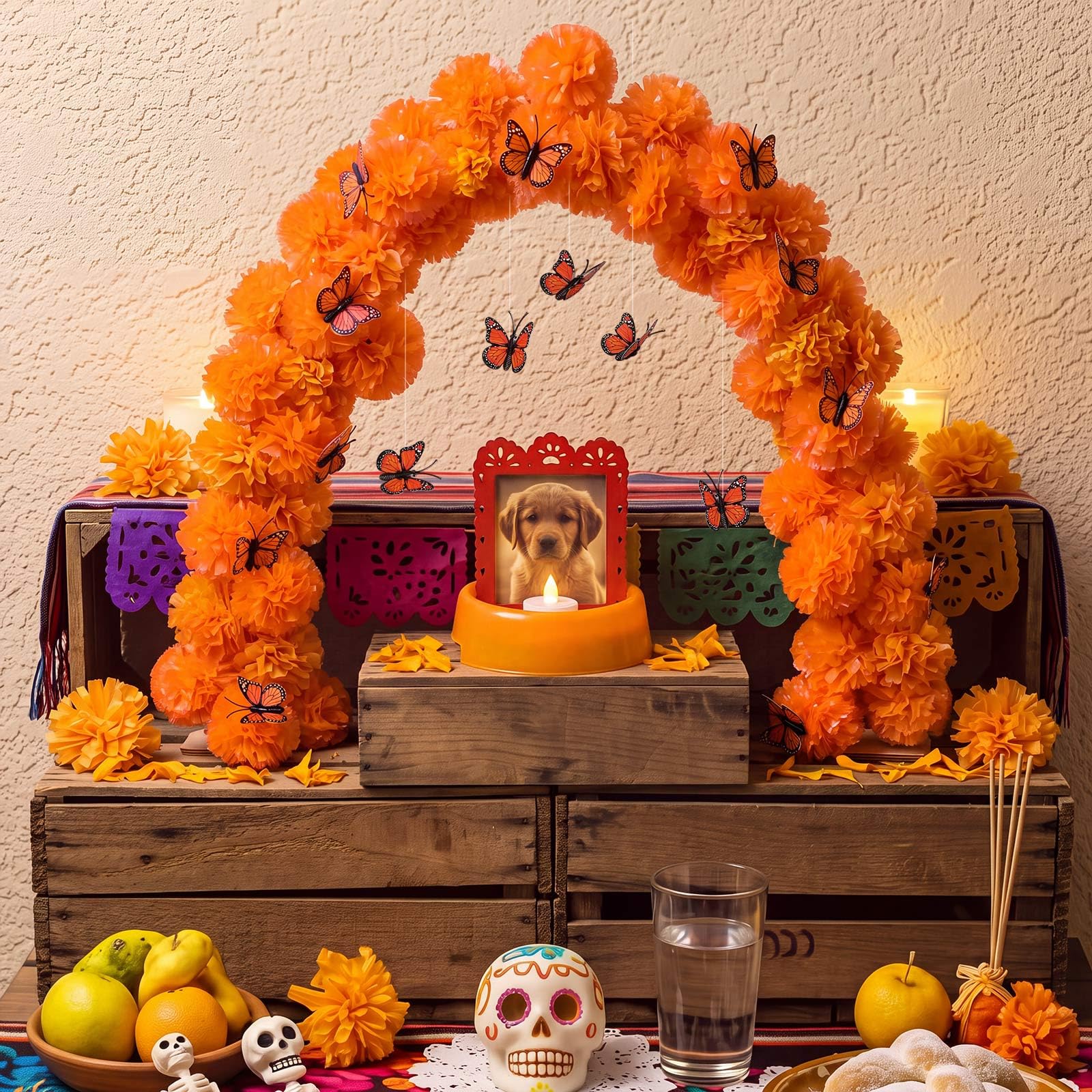 Marsui Day of the Dead Pet Frame Memorial Ofrenda Decor for Dog and Cat