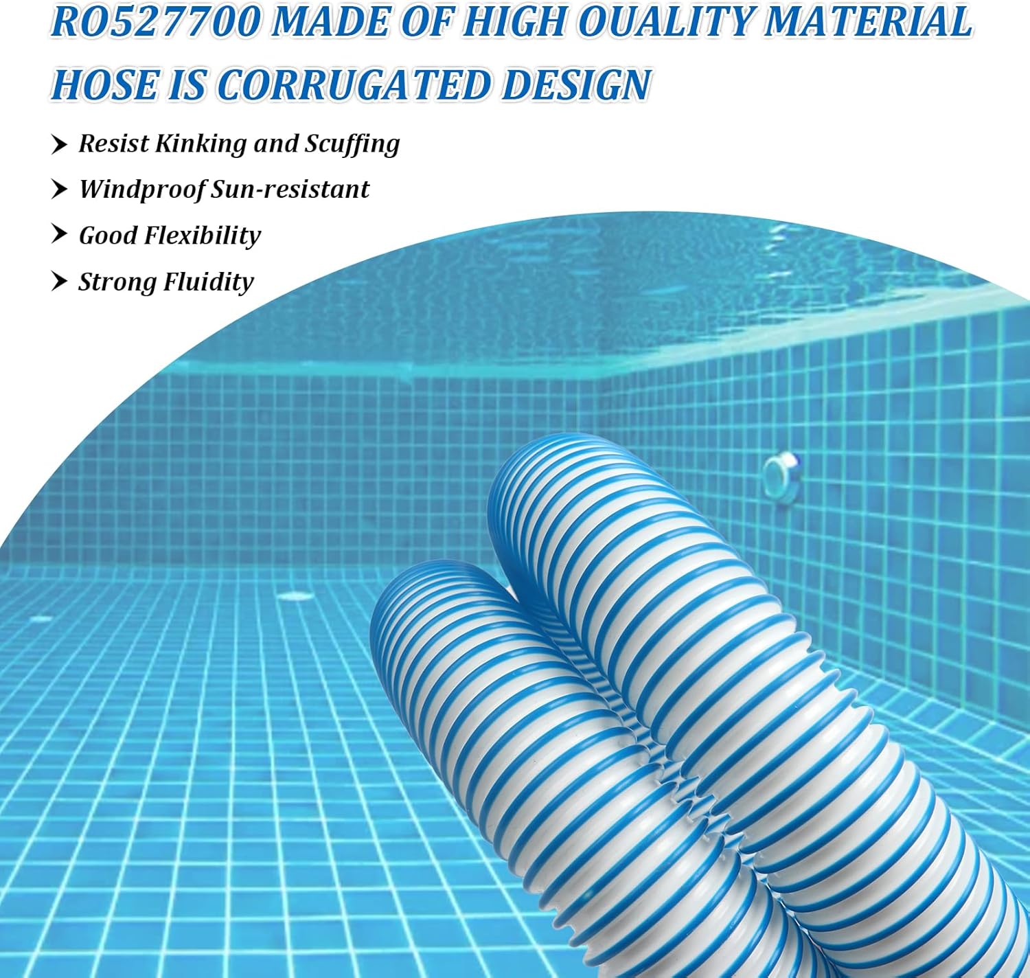 7 Pack Premium R0527700 Pool Cleaning Vacuum Hoses, Fast Twist Lock Hose Replacement Kit Compatible with Zodiac Baracuda MX6,MX8,X7,T3,T5 Swimming Pool Cleaner, One Year Warranty