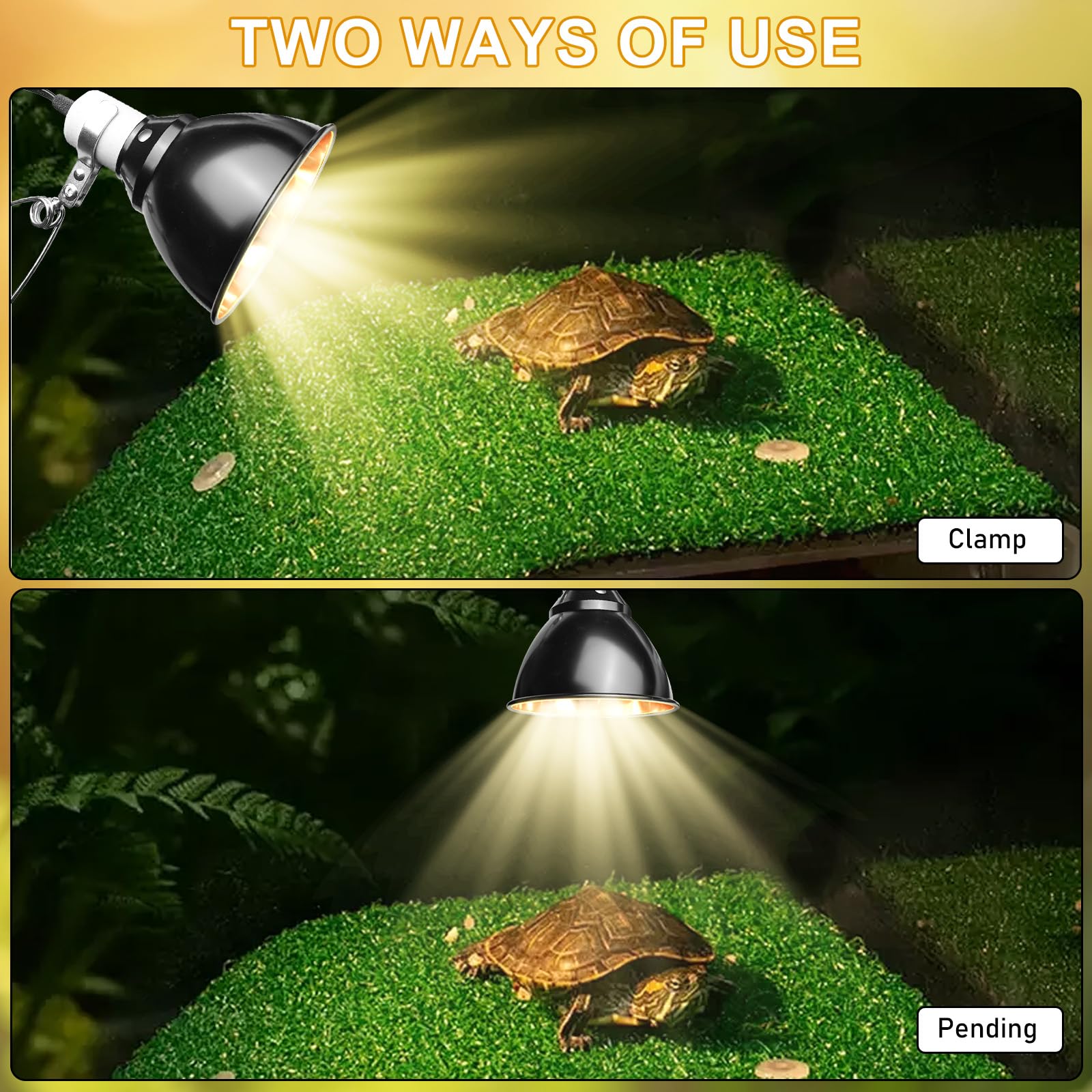 Lampe chauffante pour terrarium pour reptiles : douille de lampe en céramique E27, lampes dôme de terrarium, 220-240 V UVA/UVB pour reptiles, tortues, lézards, serpents, terrarium Lampe chauffante