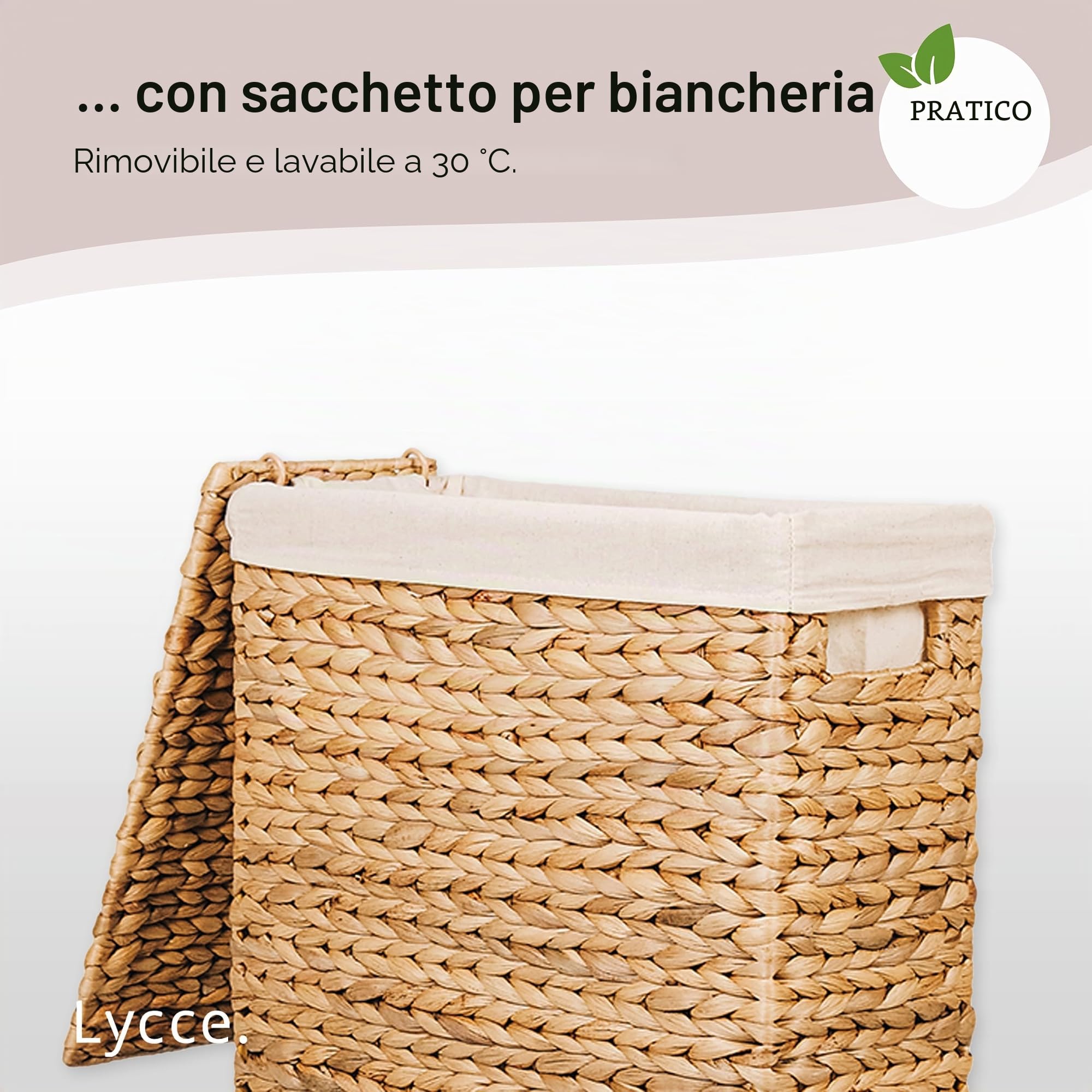 Cesto della biancheria africano, in giacinto d'acqua-Dimensioni:, marrone, Misura 1