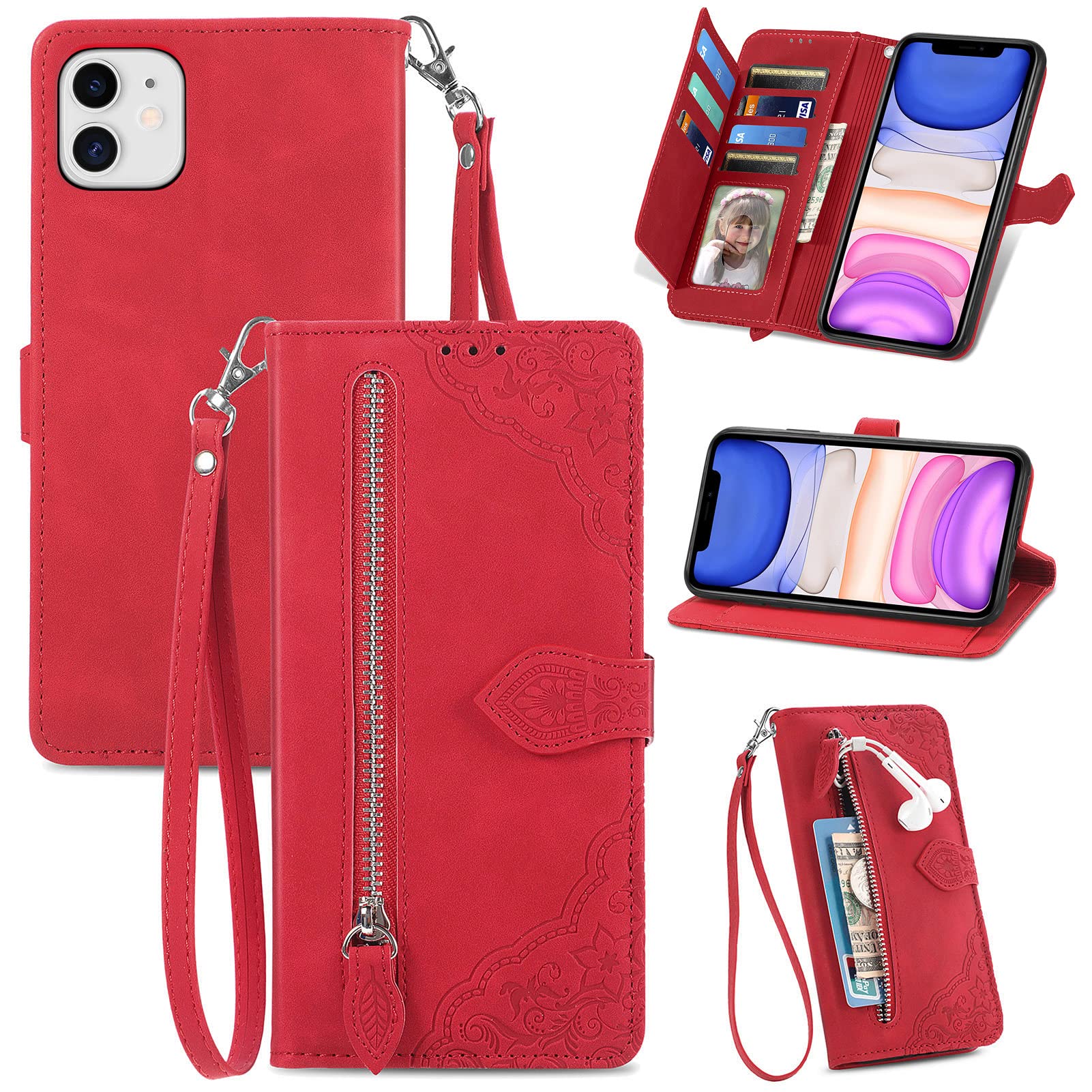 Étui Portefeuille Compatible Wiko View Lite - Tissu Oxford Et Cuir PU - Rabat Magnétique - Fentes Cartes