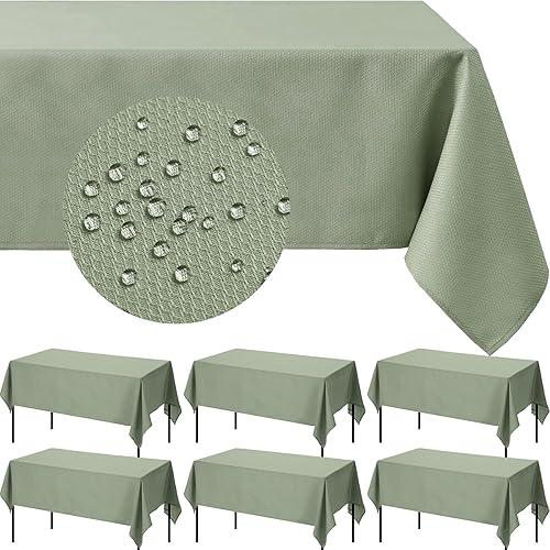 Miniatura 1 de 6 manteles rectangulares texturizados, resistentes al agua, tela texturizada, de jacquard, a prueba de derrames, para comedor, banquetes y fiestas
