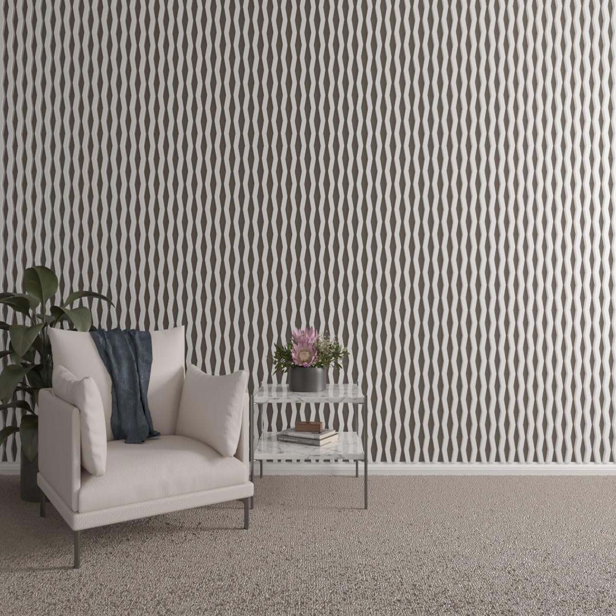 Ekena Millwork 47"H x 1"T Eastport PVC Adjustable Decorative Slat Wall Panel Kit, Unfinished (contains 43 Slats + 1 Straight Edge Starter Slat)