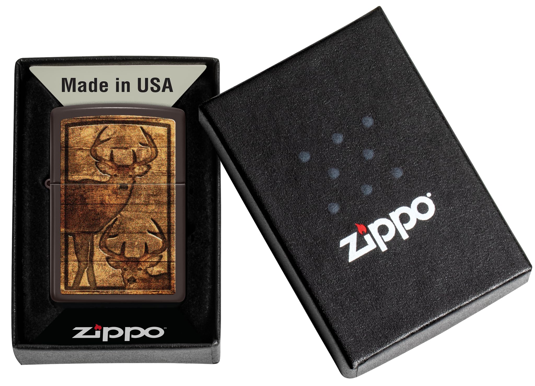 Zippo Accendino tempesta – Outdoor Wooden Nature, Brown, Color Image – Ricaricabile – Riutilizzabile – Design antivento – Confezione regalo – Made in USA