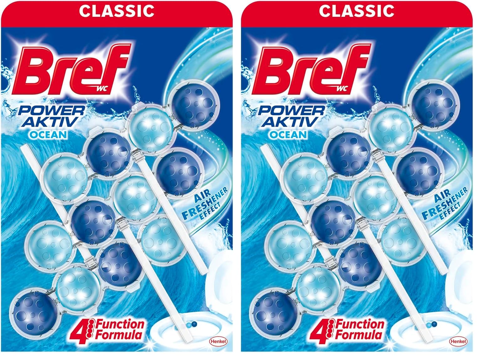 Bref Power Active Okyanus Kokulu 3'lü Klozet Bloğu 3 x 50 g, Okyanus 3 2li paket