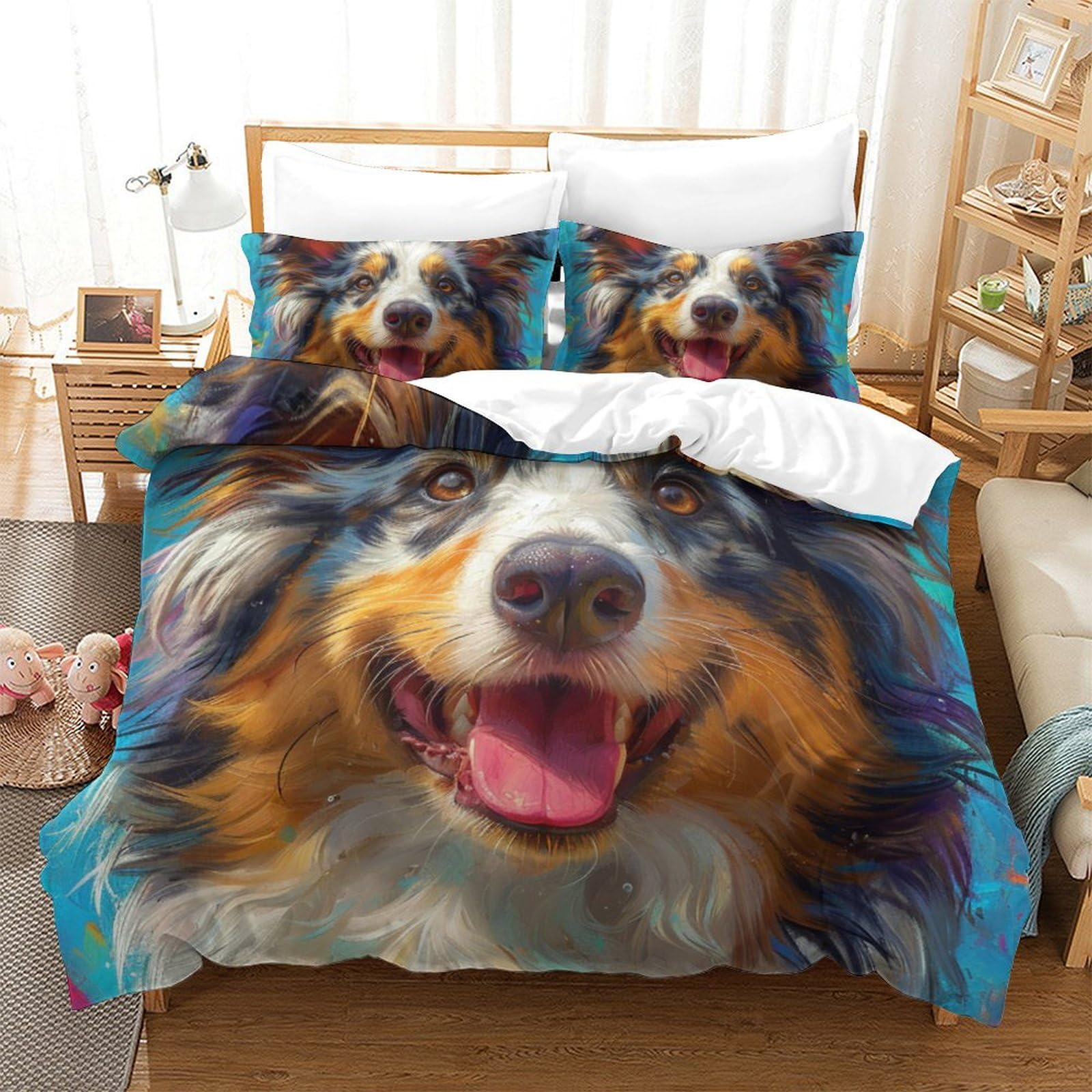 Housse de couette Bouvier Bernois imprimée 3D de qualité premium