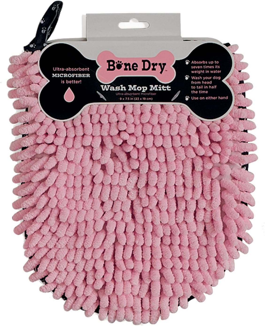 Drying Pet Towel, Mop Mitt - 9 x 7.5", Pink, 2 Piece