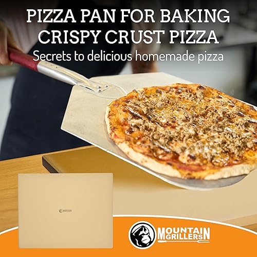 Miniatura 2 de MOUNTAIN GRILLERS Piedra para pizza para horno y parrilla, piedra rectangular de 12 x 16 pulgadas, piedra de hornear multiusos para pizza, pan o