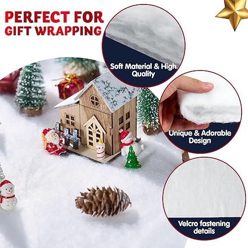 Miniatura 4 de JOYIN Rollo de manta de nieve de Navidad (15 pulgadas x 10 pies), 1 pieza para decoración de Navidad, exhibiciones de pueblo, debajo del árbol de